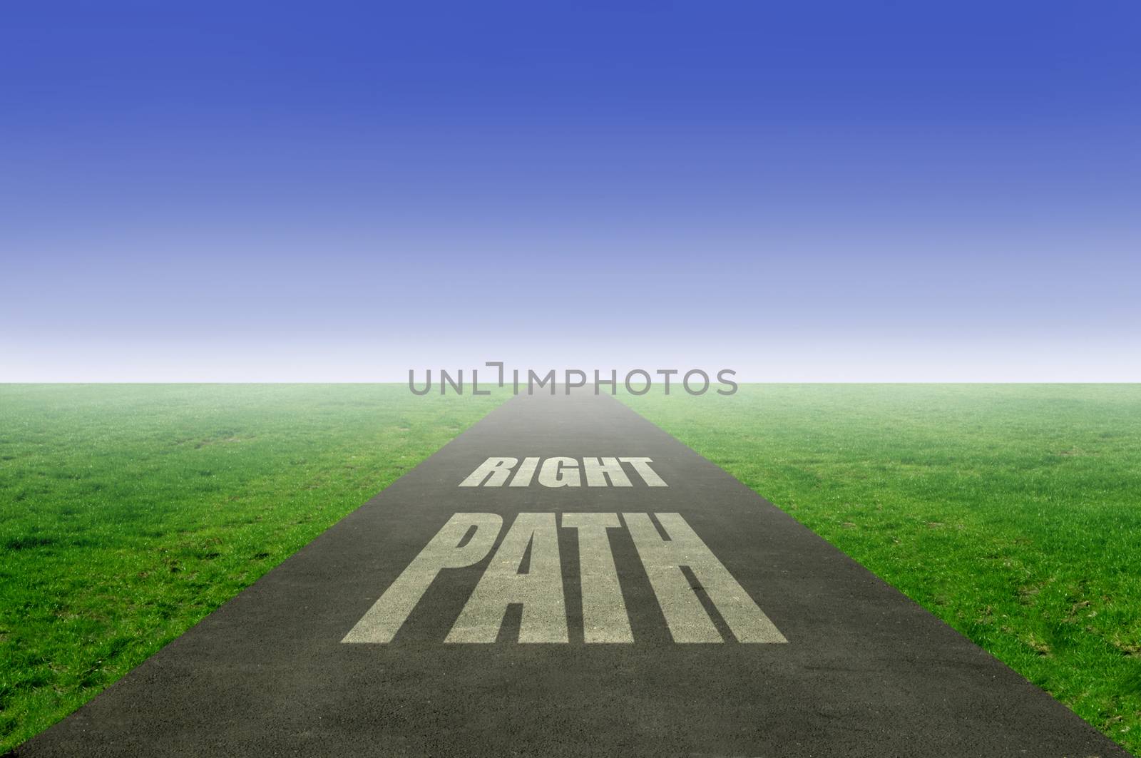 Following the right path concept with open road leading towards the horizon