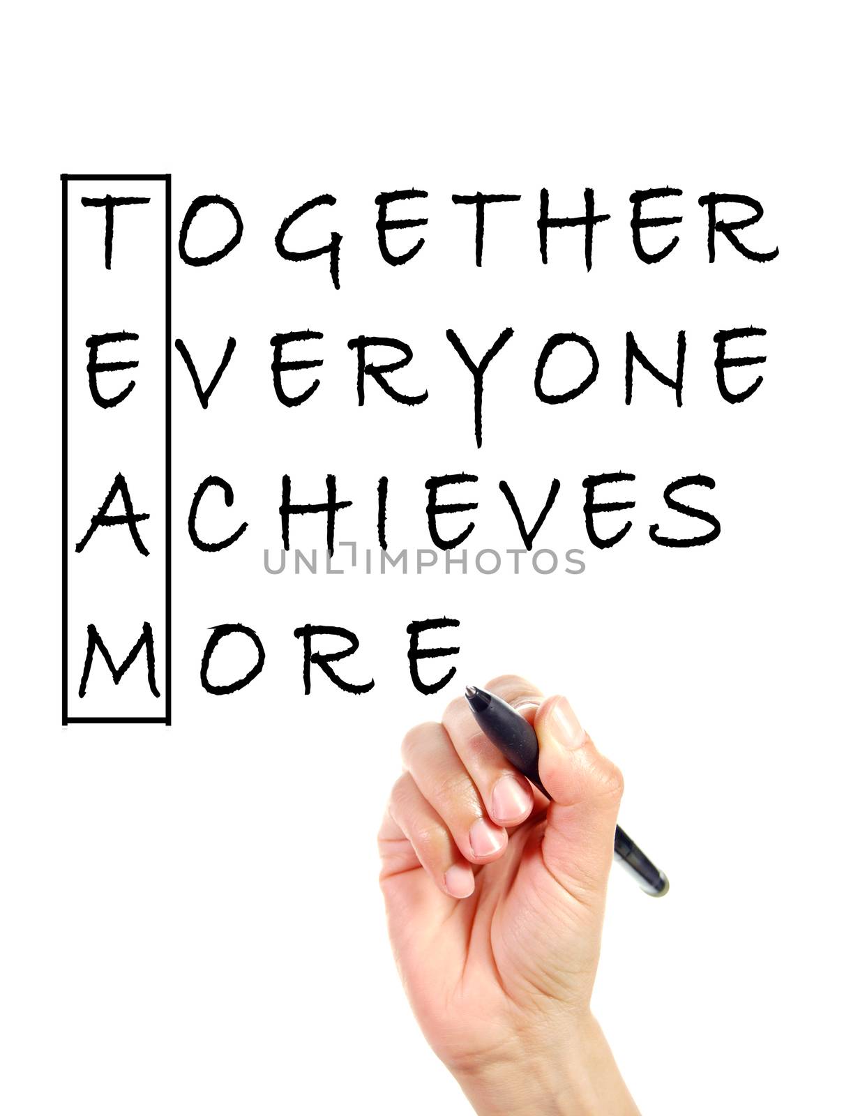 Together everyone acheives more teamwork motivational saying 