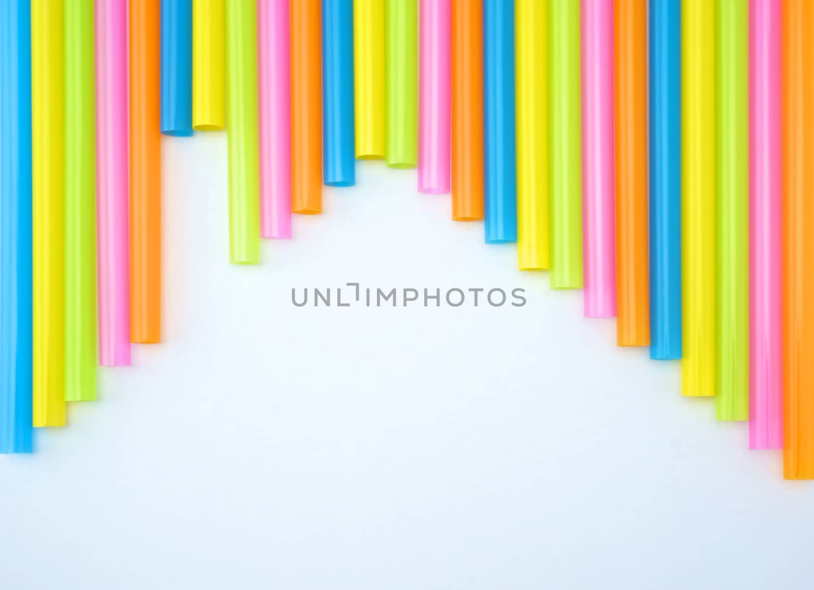 Colorful straight straw put continual as the beautiful background color look like house.