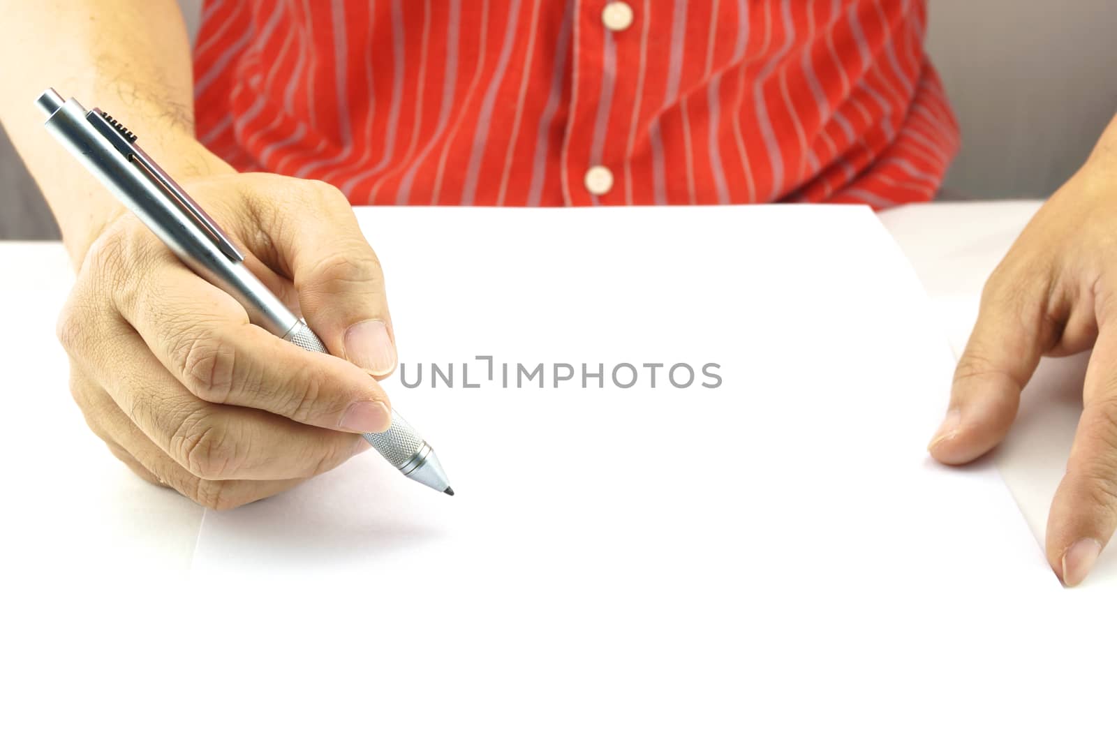 Man planning business on white paper by eaglesky