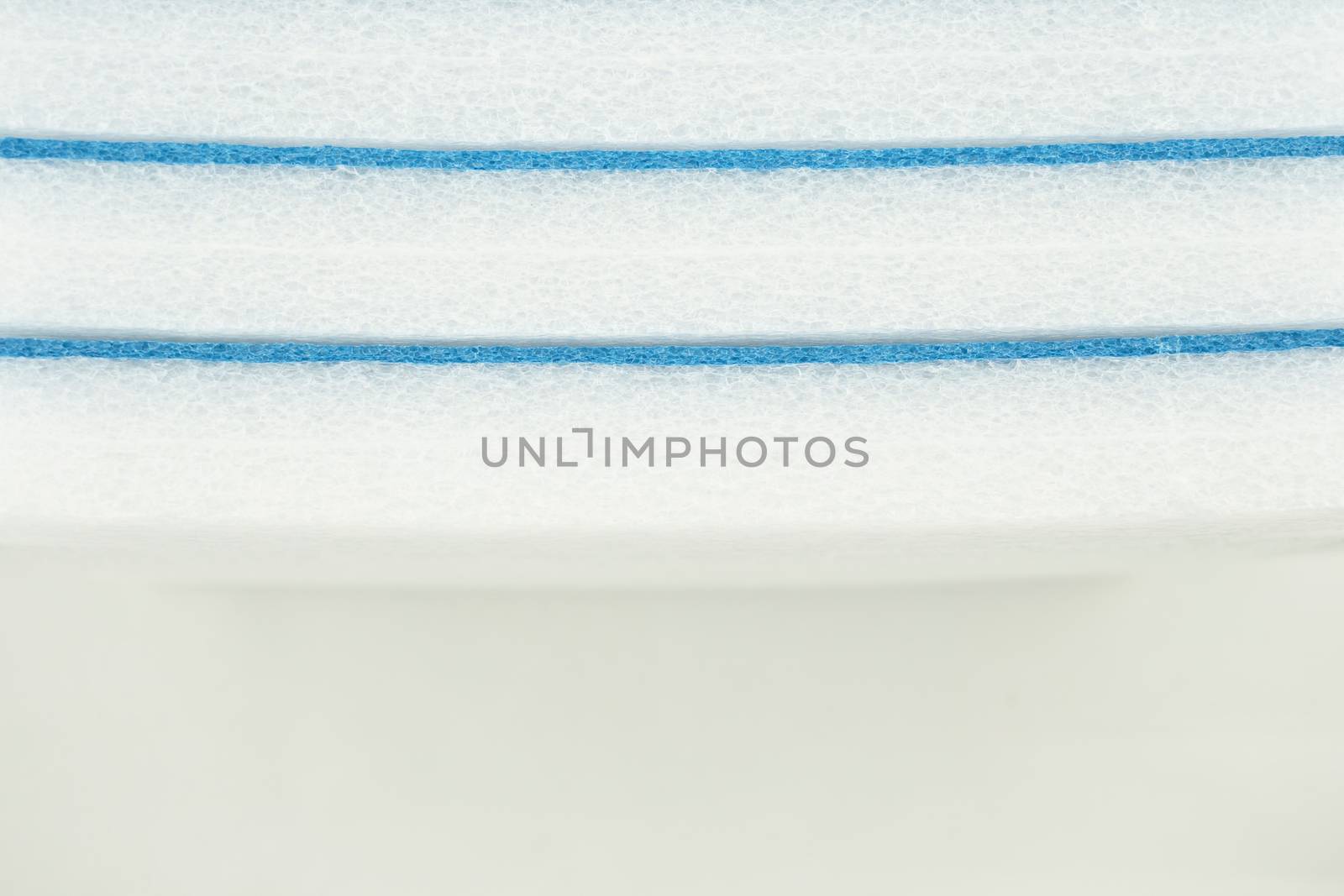 Blue and white solid sponge prevent from bumping put as abstract background texture.
