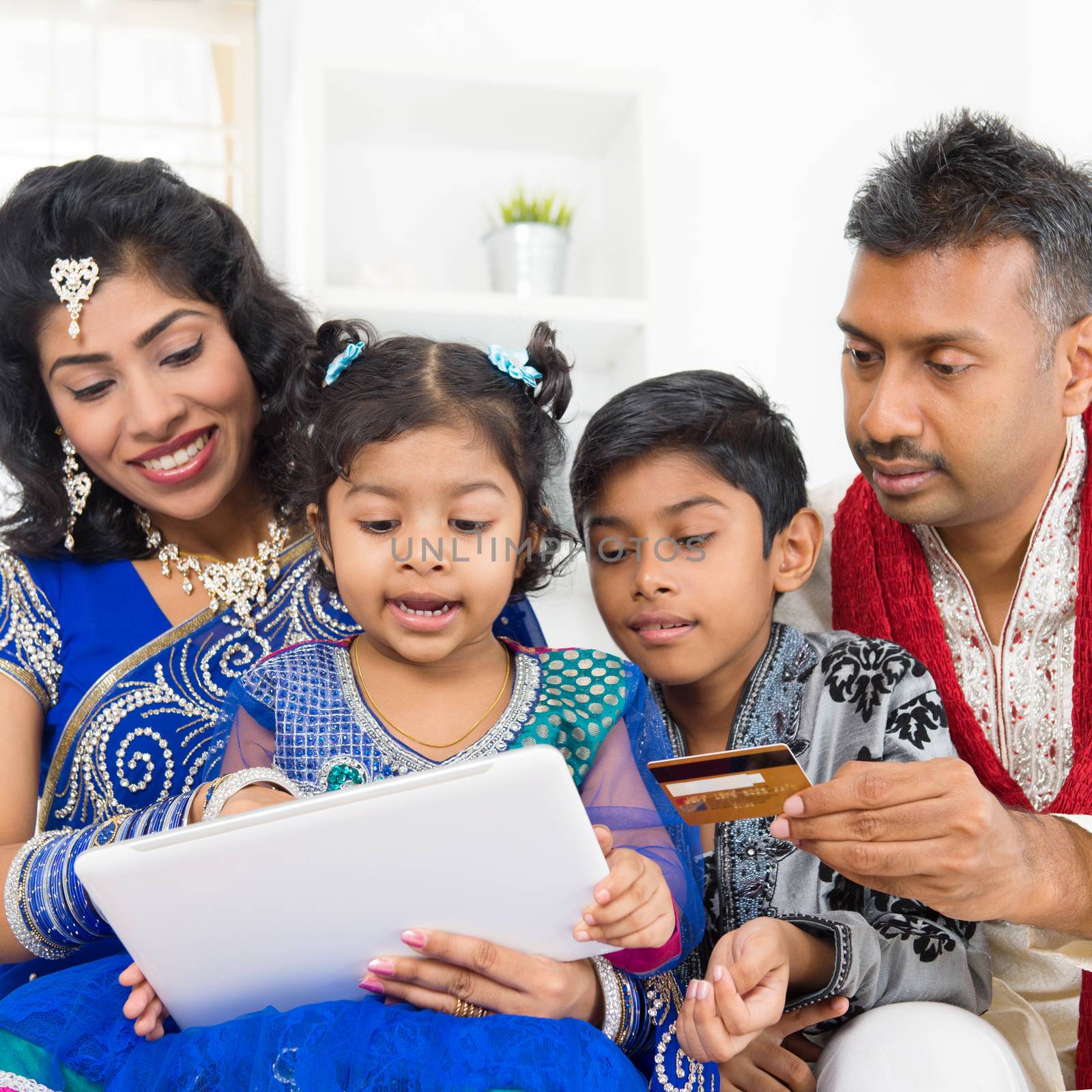 Indian Asian family online shopping by szefei