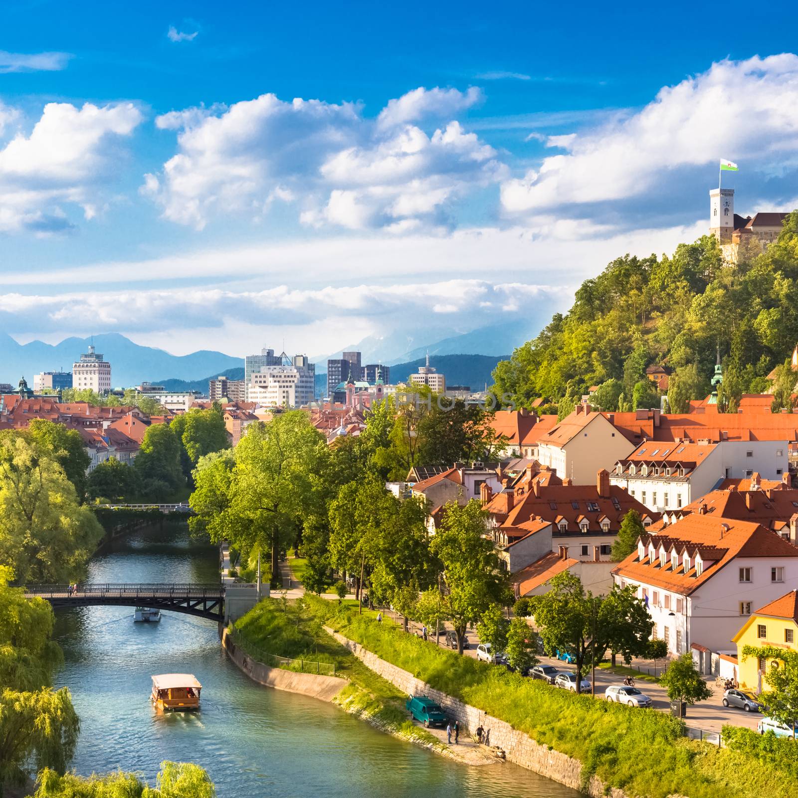 Cityscape of the Slovenian capital Ljubljana.