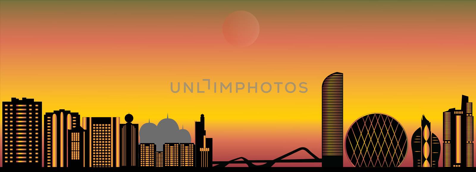 abu dhabi skyline by compuinfoto