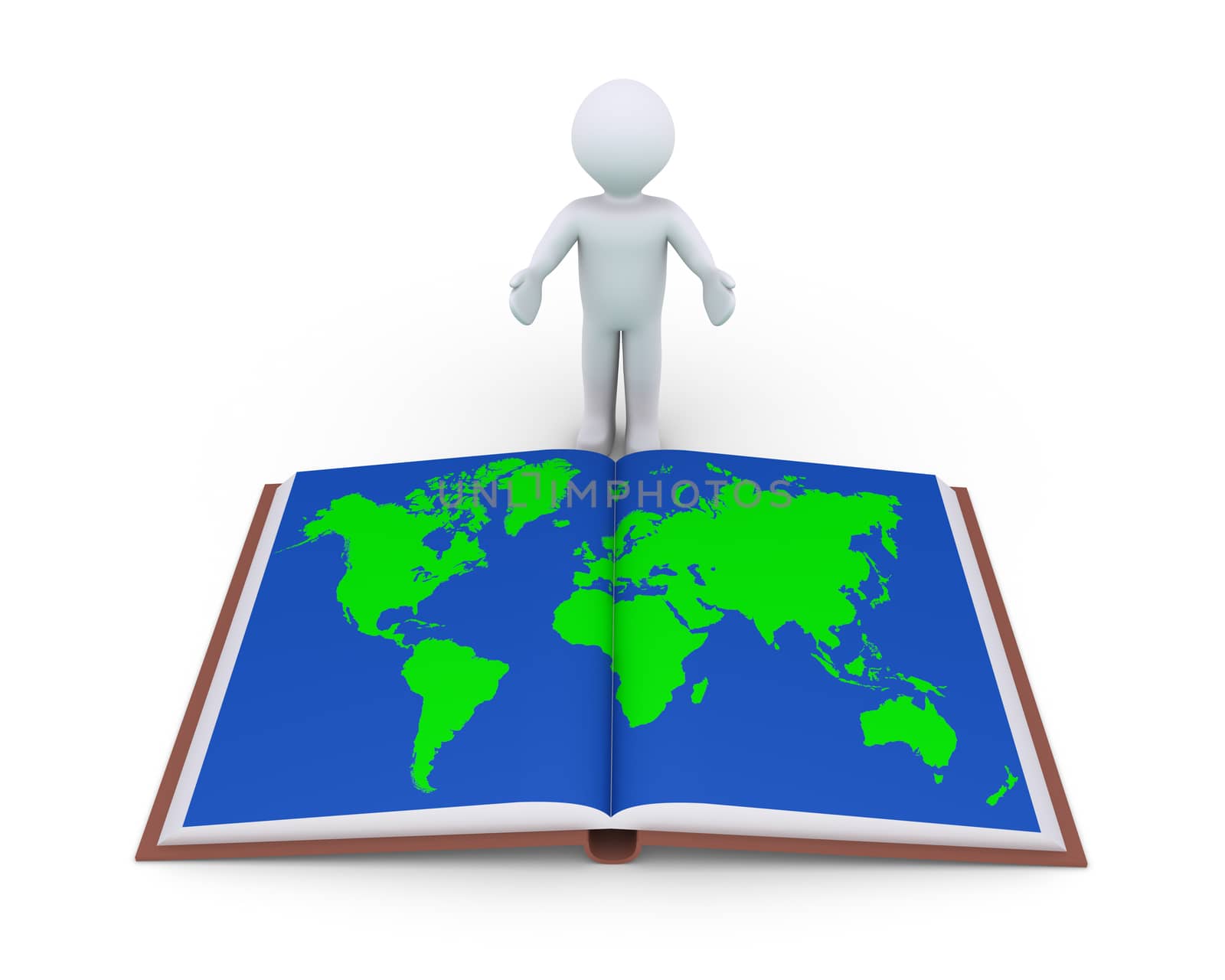 Person showing book with world map by 6kor3dos