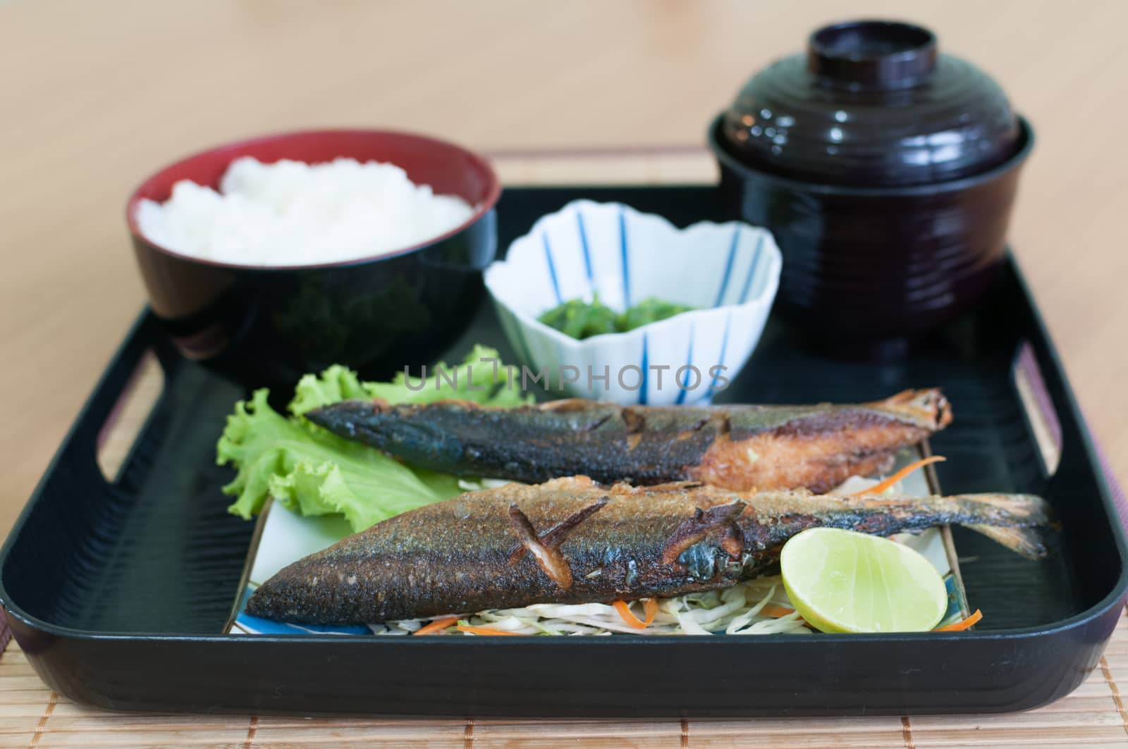 San-ma fish, Grilled fish with salt, japanese cuisine
