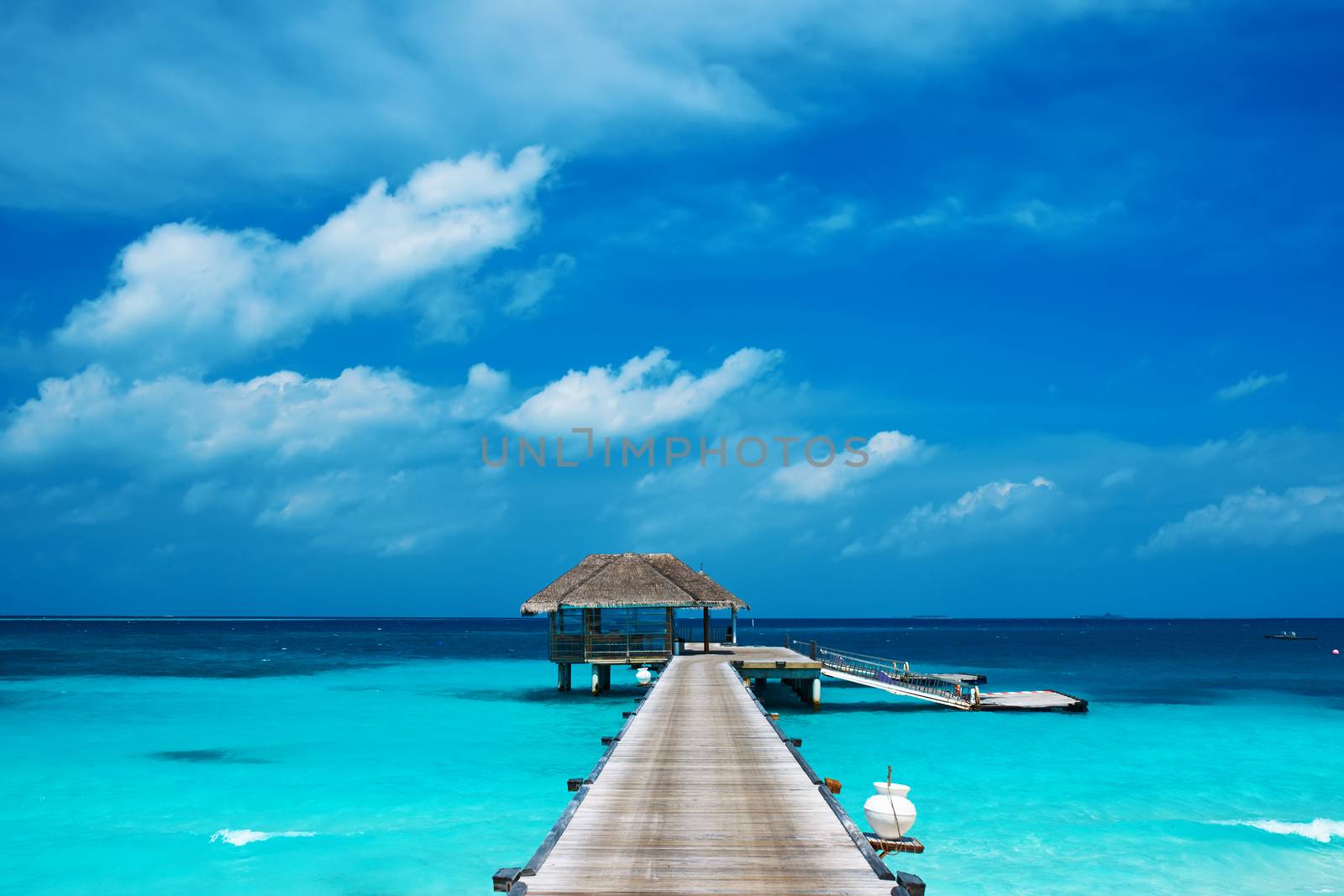 Beautiful beach with water bungalows by haveseen