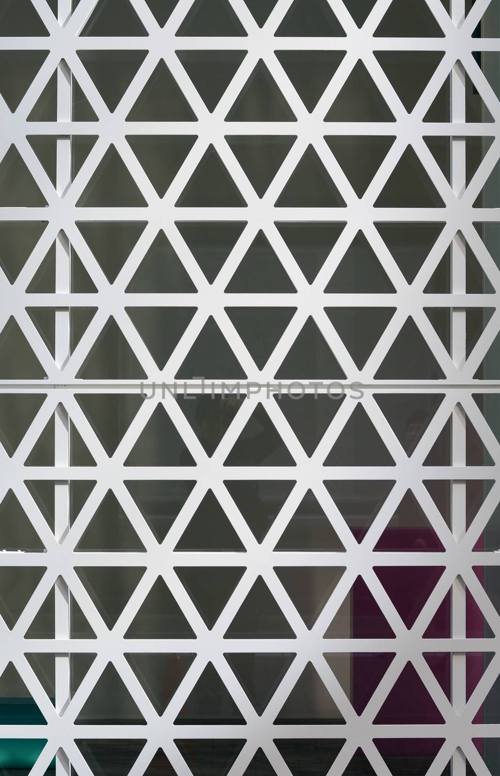 Hexagons steel facade background