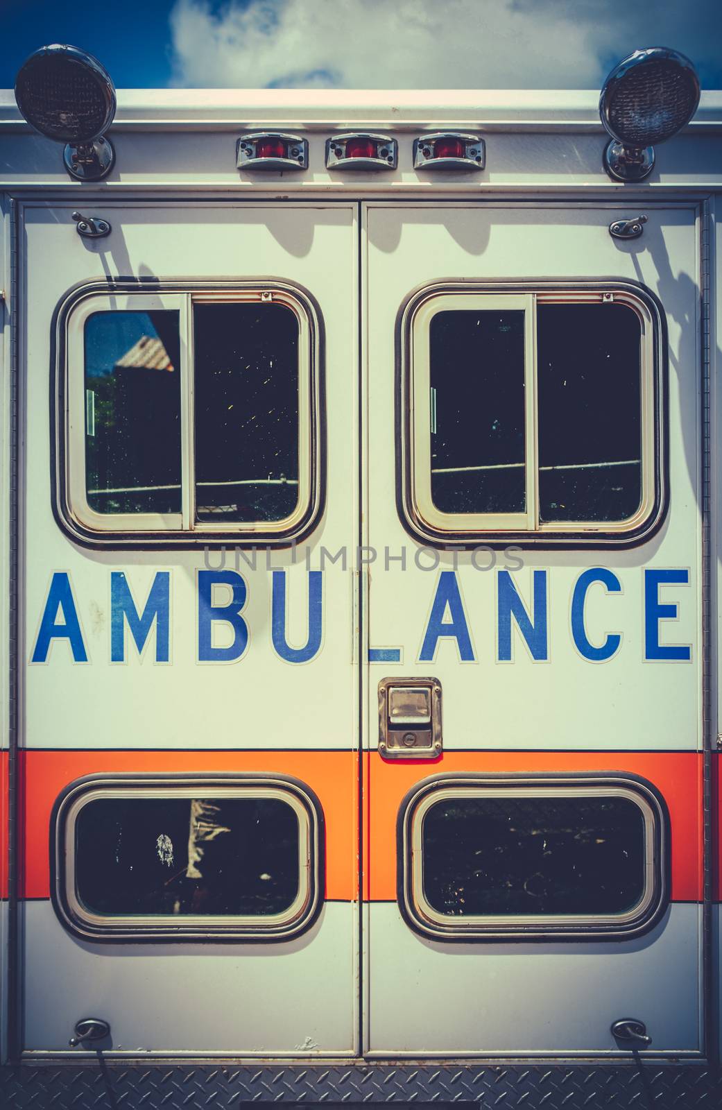 Retro Filtered Photo Of A Grungy Old Ambulance