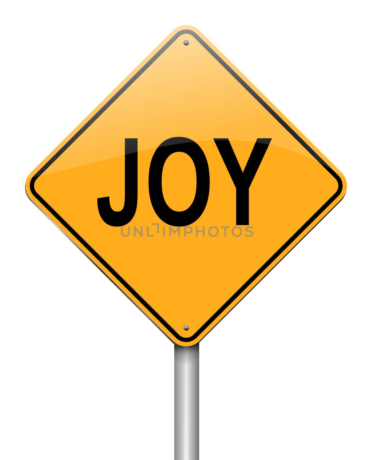 Illustration depicting a sign with a joy concept.