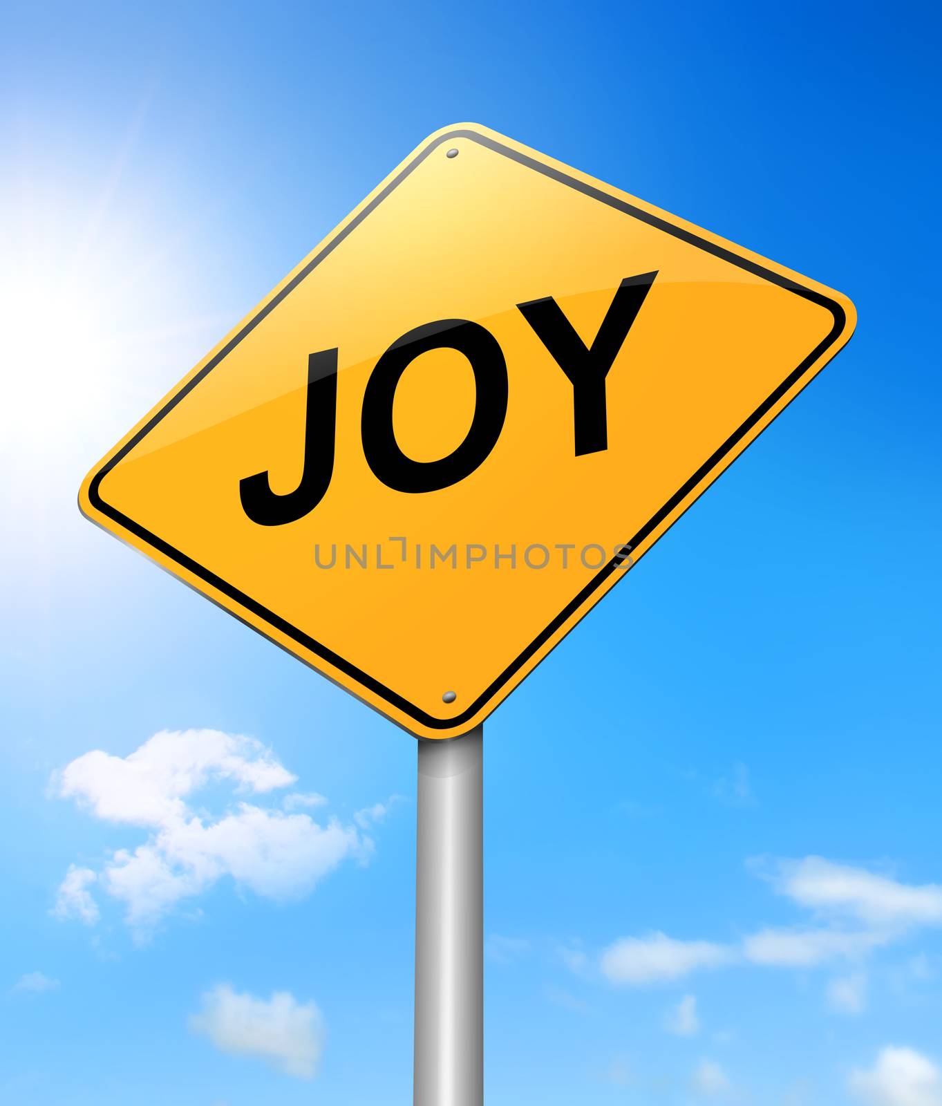 Illustration depicting a sign with a joy concept.