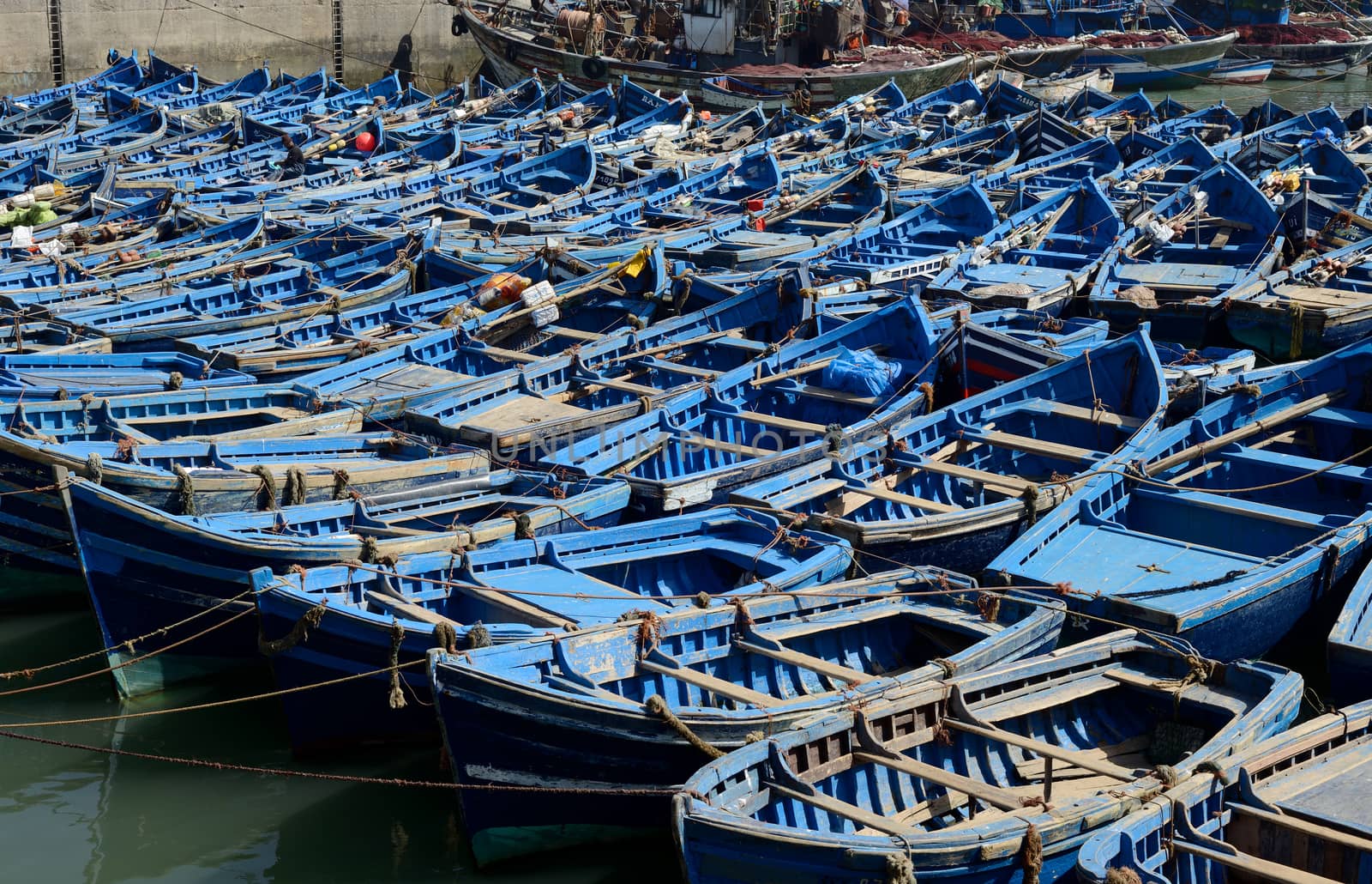 Blue boats Essaouira by kmwphotography