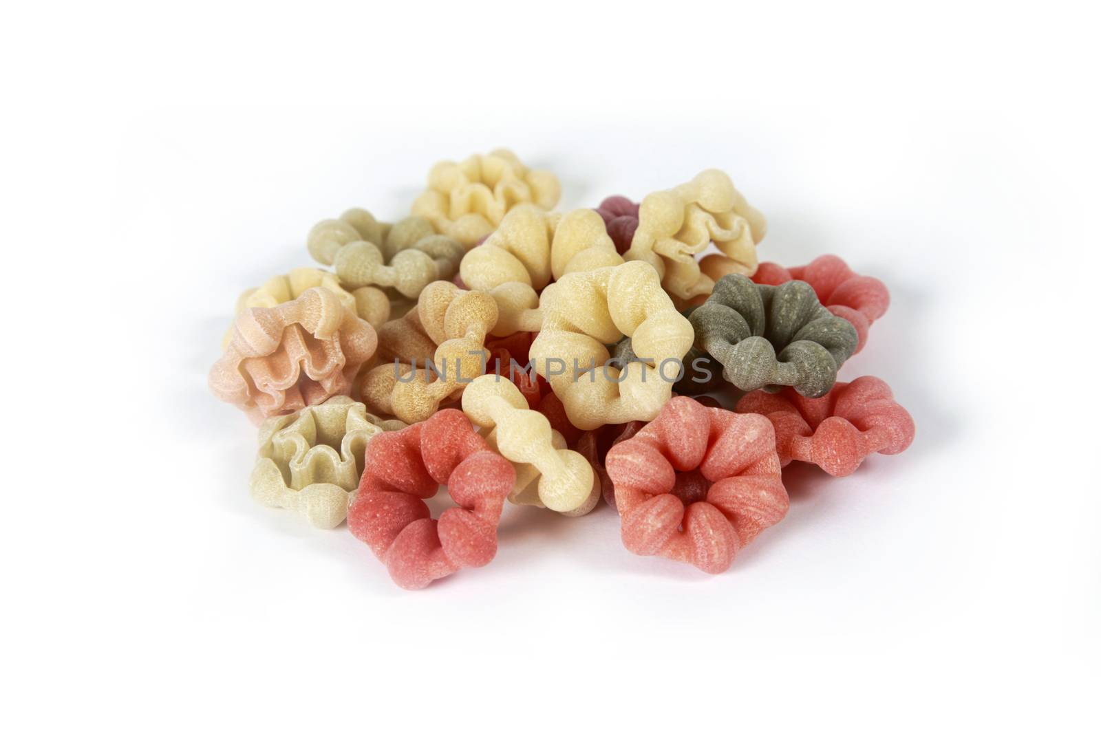 Heap of pasta isolated on white background