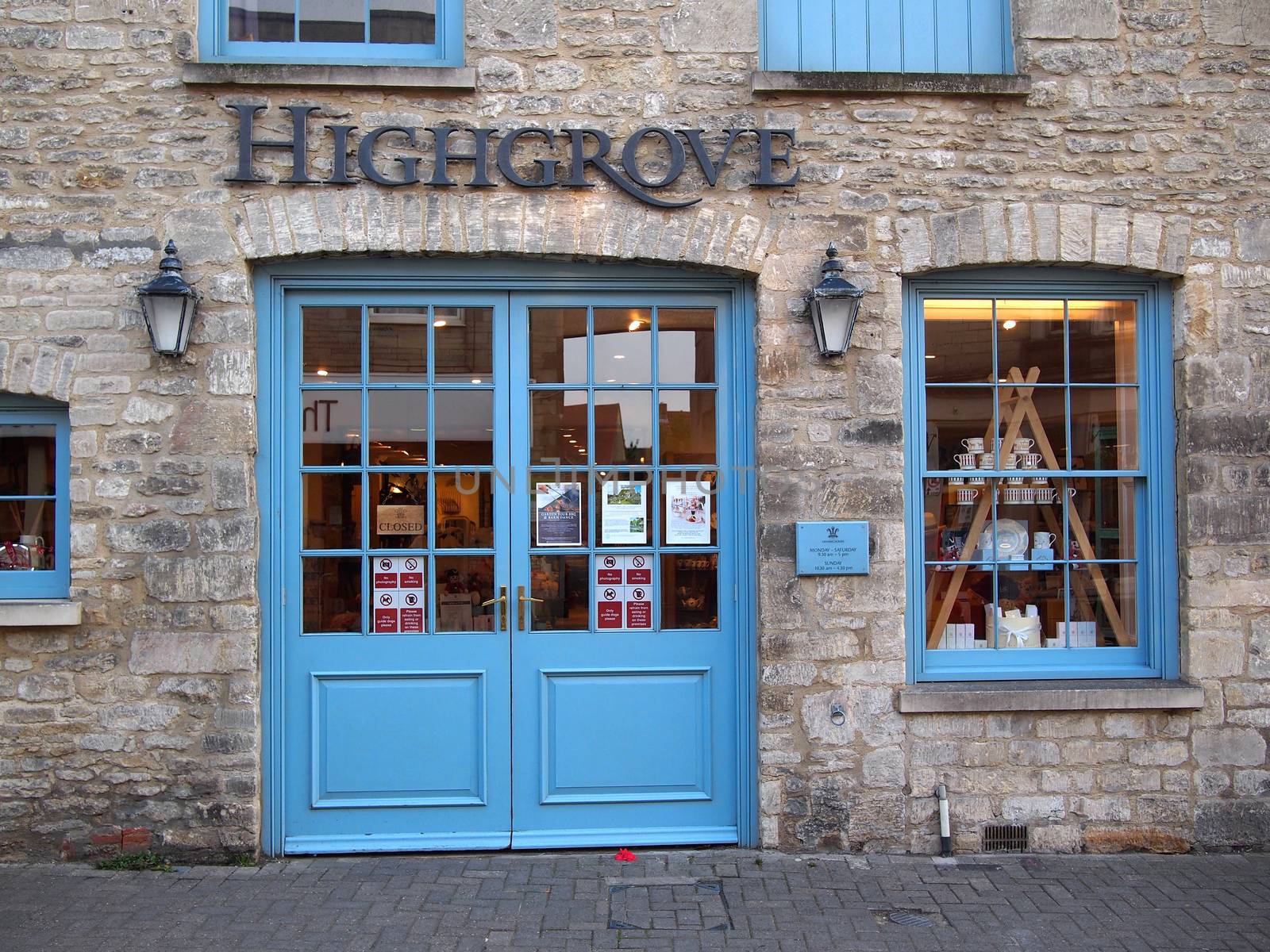 Tetbury, UK – August 25, 2013: The front of the royal Highgrove Shop, the store of Prince Charles in Tetbury, a town in the Cotswolds, England, UK.