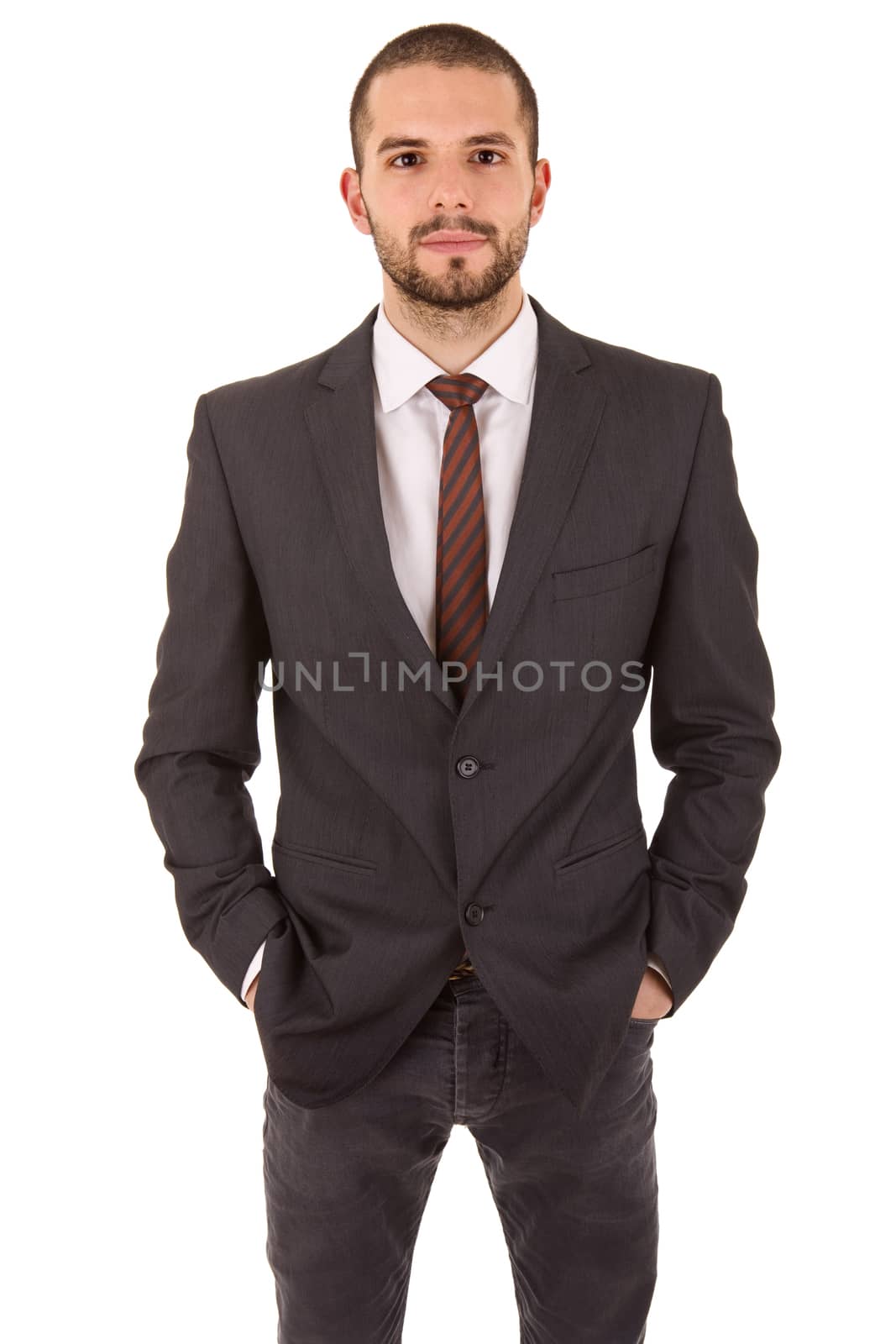 young business man portrait isolated on white