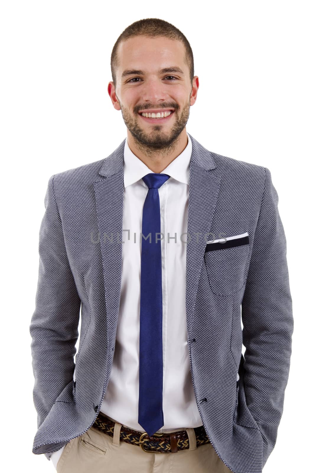 young business man portrait isolated on white