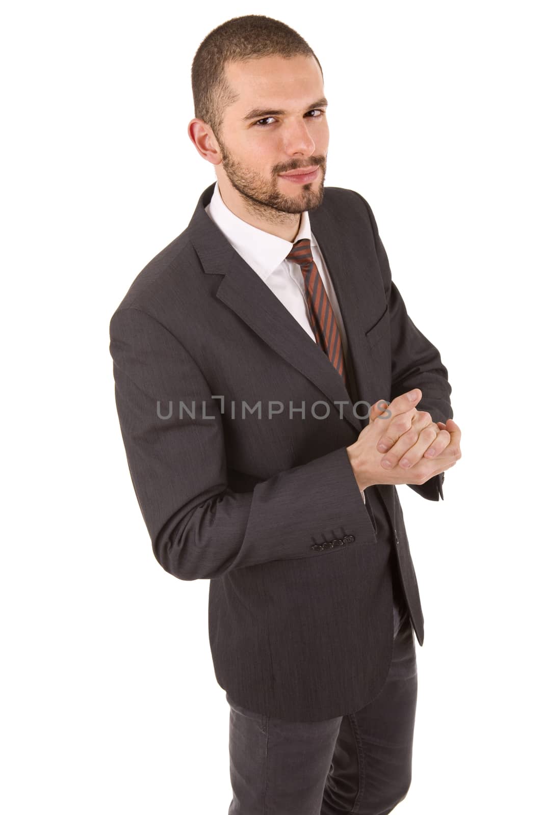 young business man portrait isolated on white