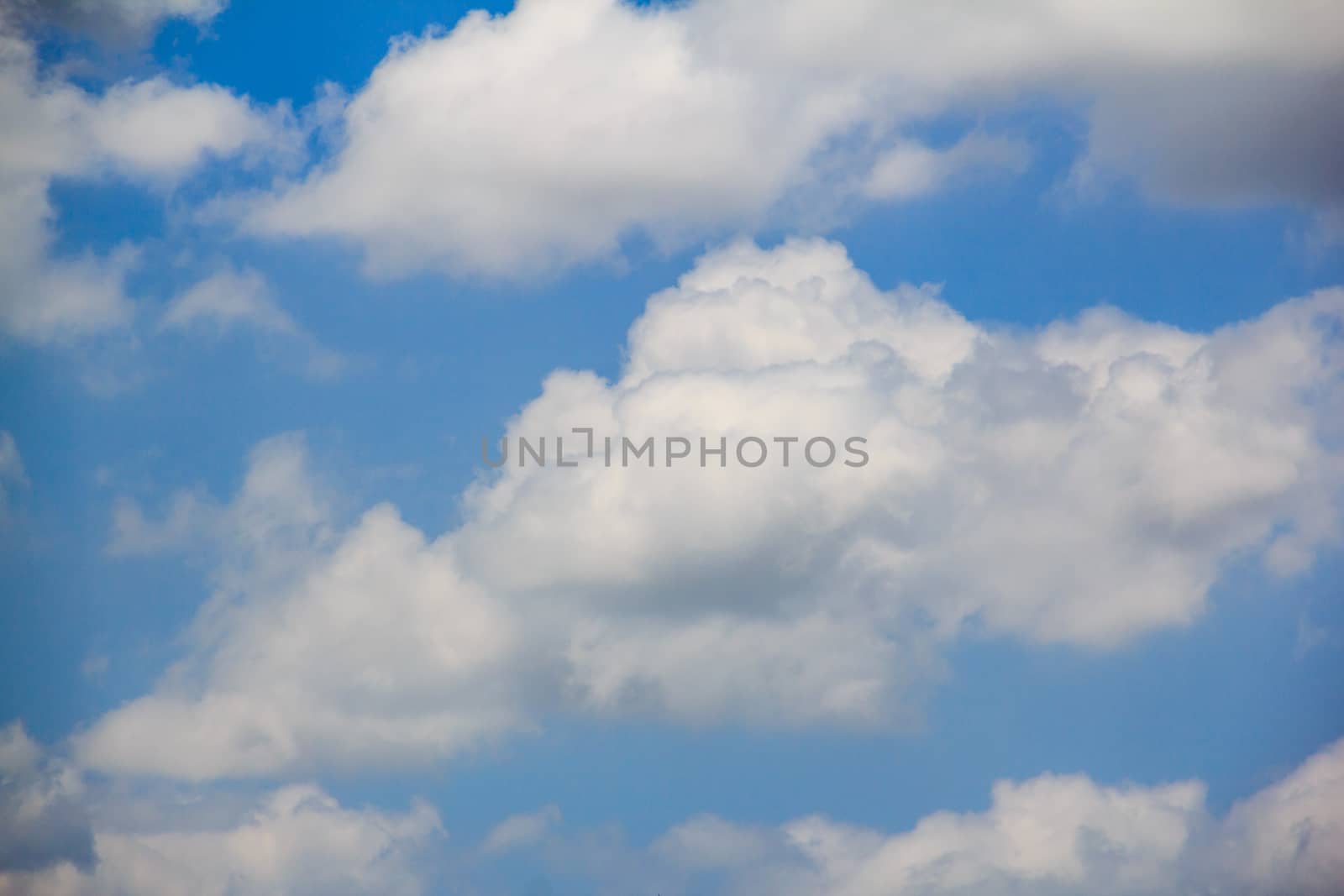 beautiful fresh, bright clouds with blue sky in bright day for scene and background