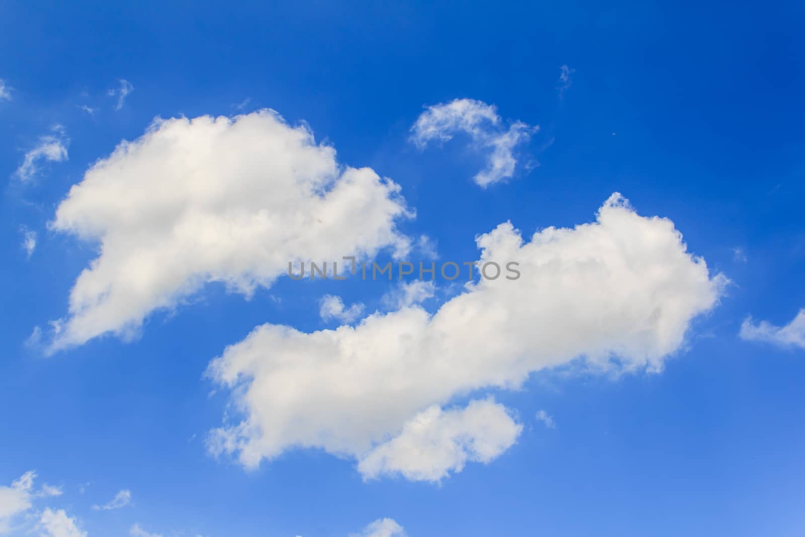 beautiful fresh, bright clouds with blue sky in bright day for scene and background