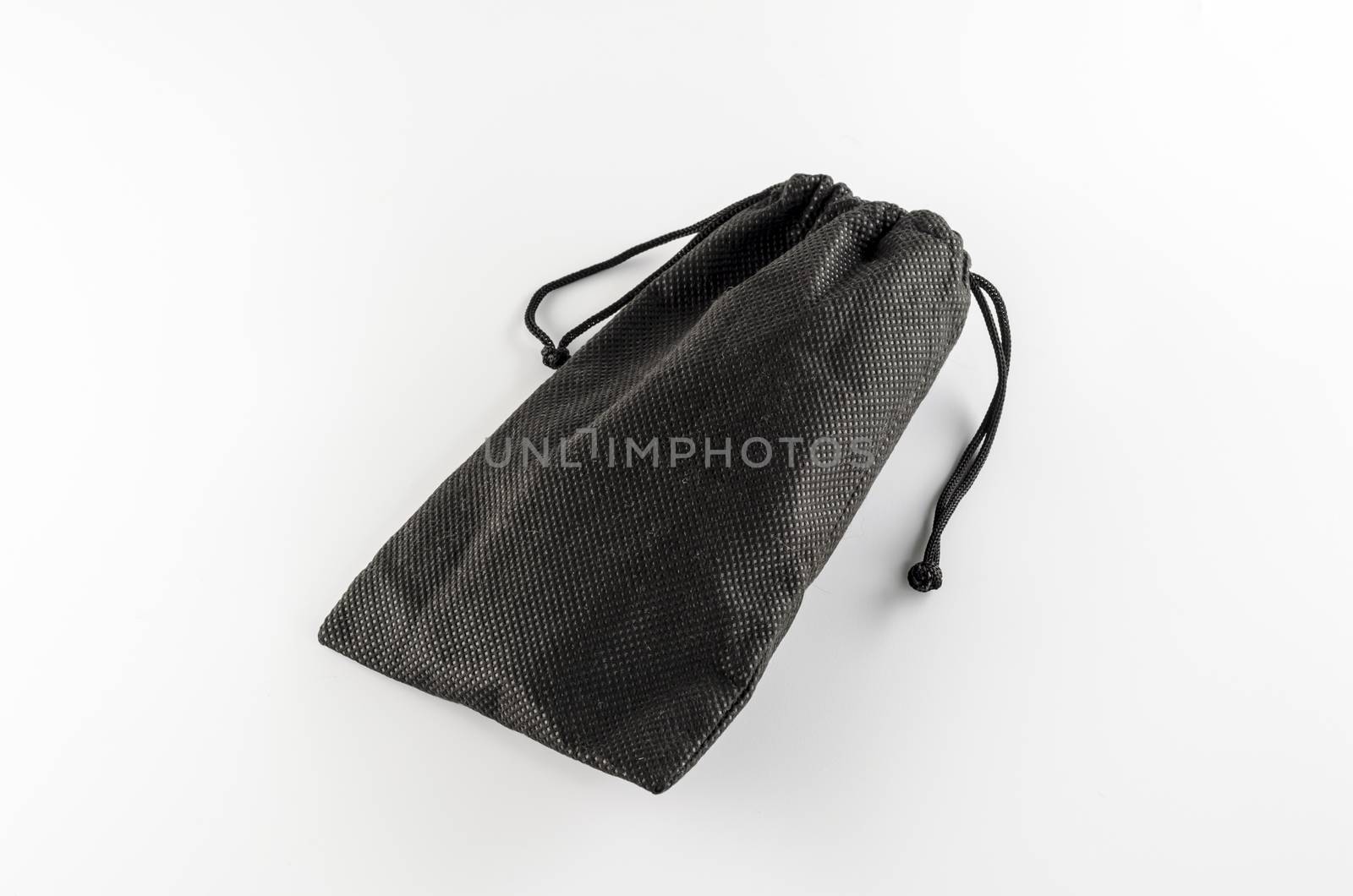 black color bag on a white background