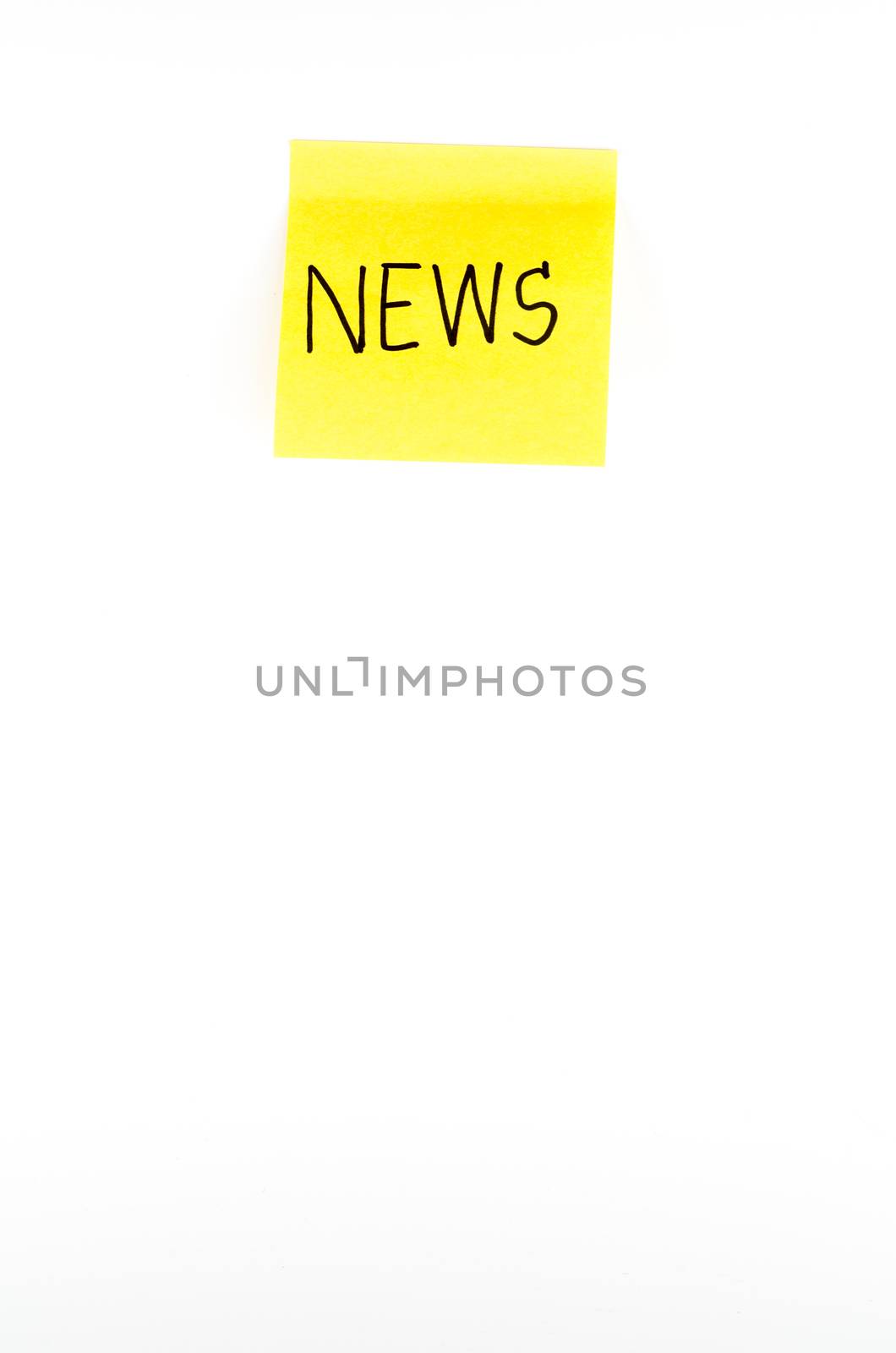 post it write news word on a white background