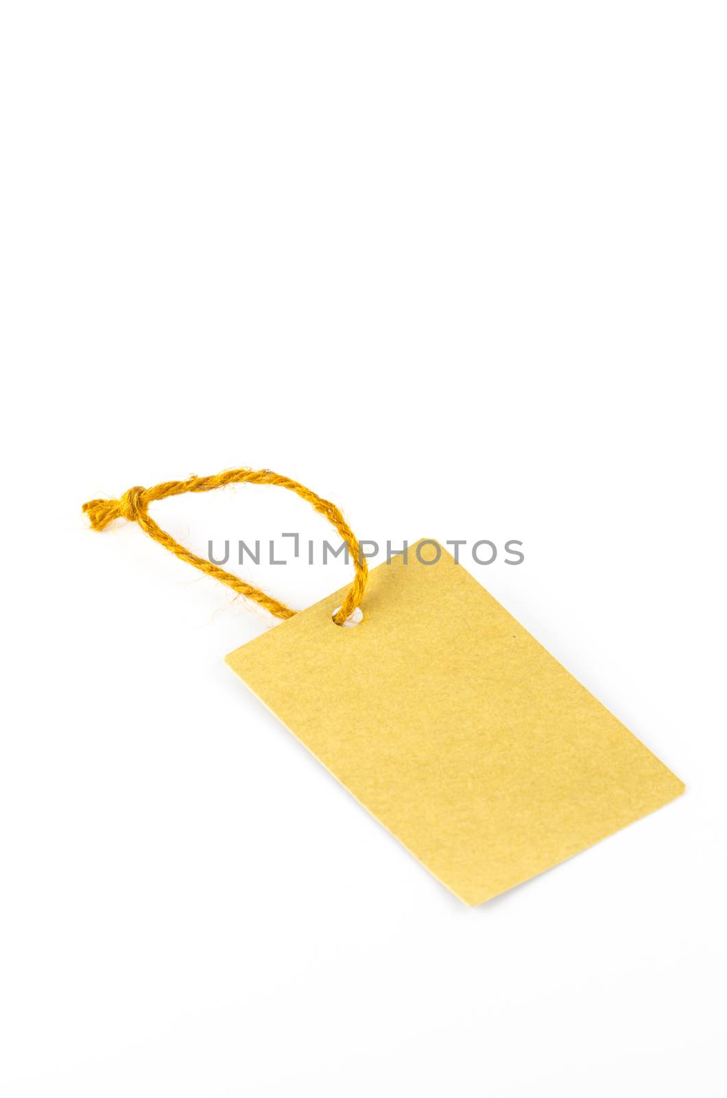 brown tag on a white background