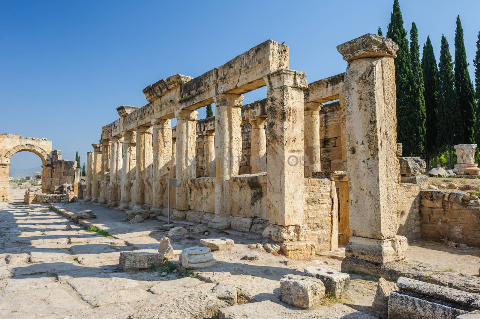 Ruins of ancient Hierapolis, now Pamukkale, Turkey