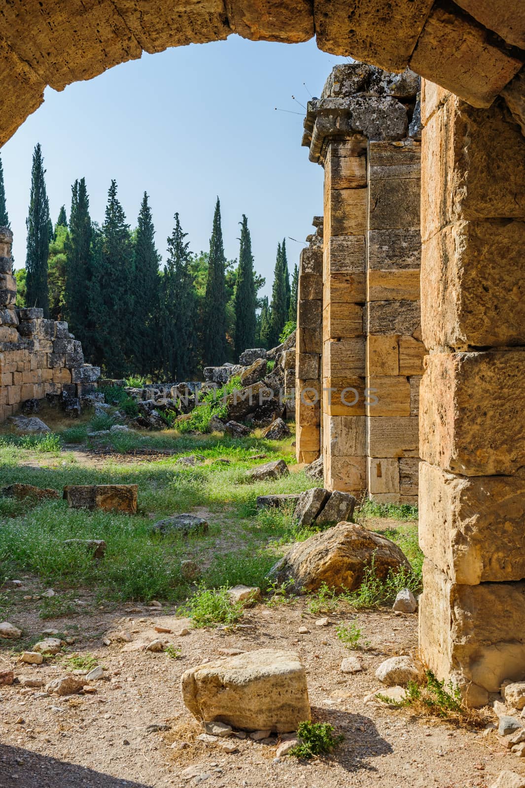 Ruins of ancient Hierapolis, now Pamukkale, Turkey