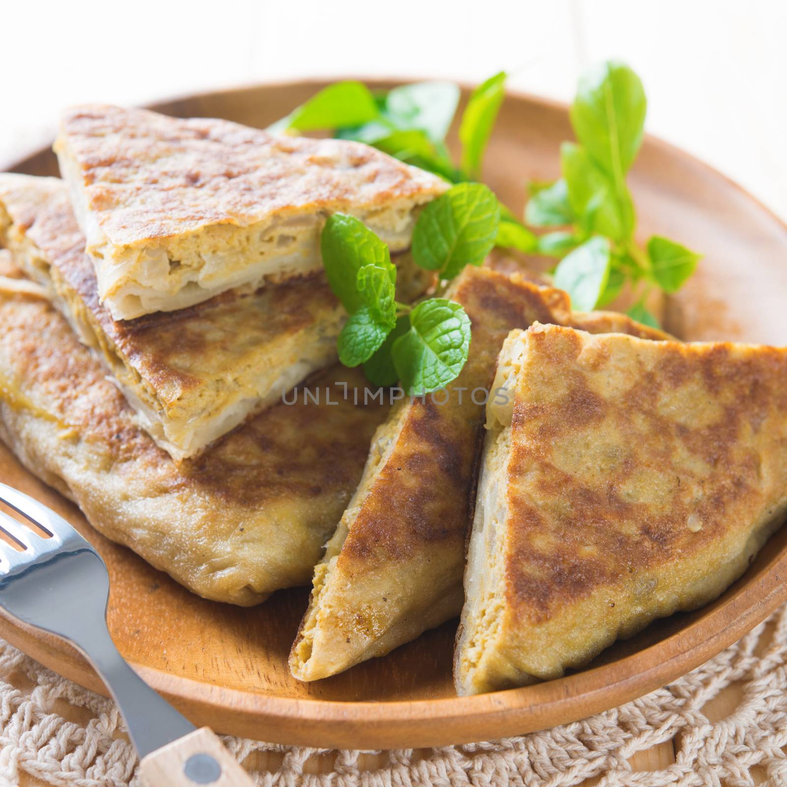 Stuffed pancake or pan-fried bread, Indonesian food.