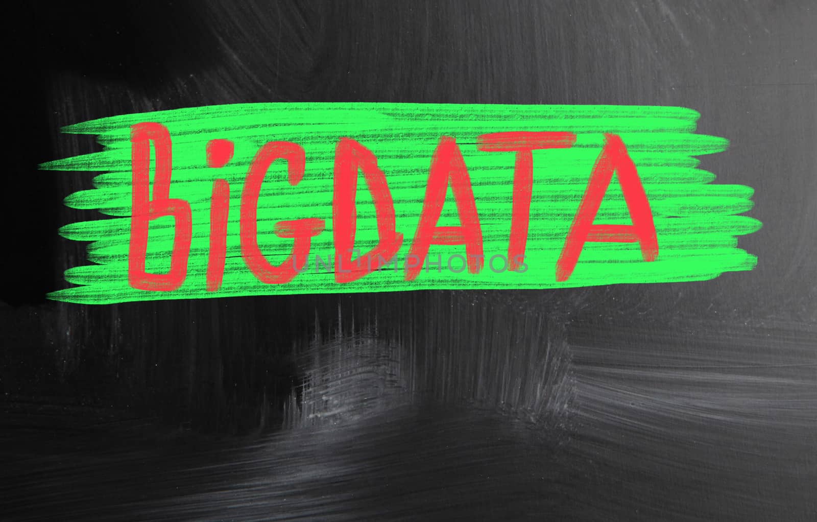 big data handwritten with chalk on a blackboard
