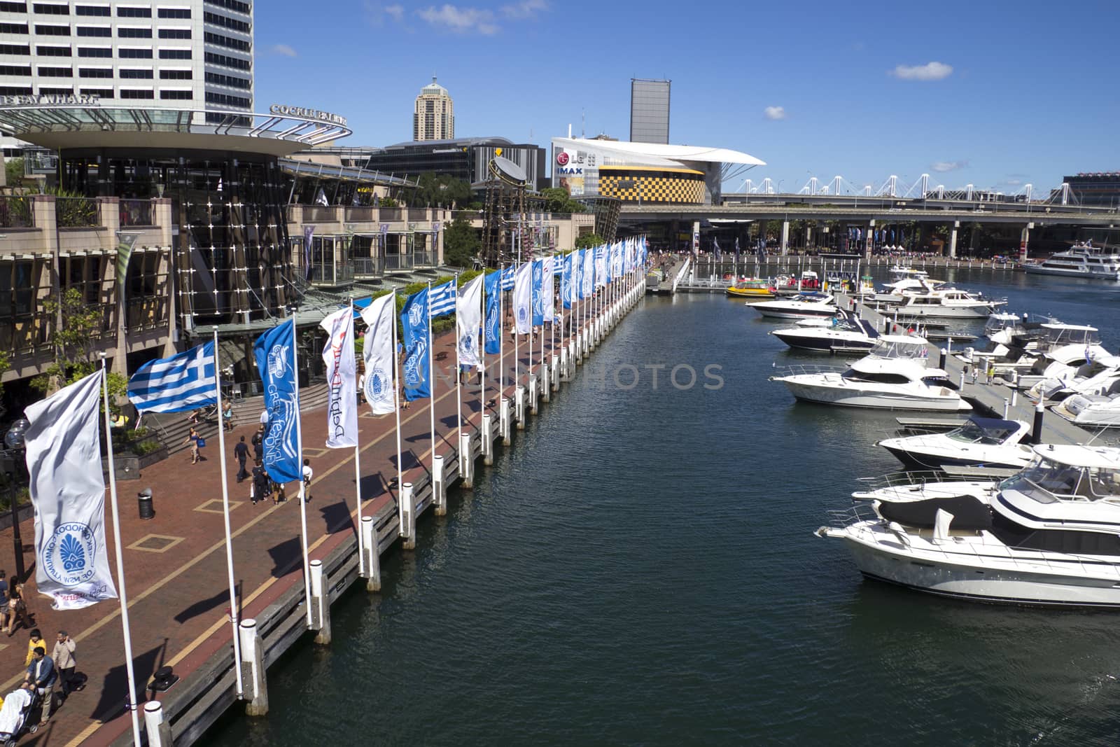 Boats moored in the marina at Darling Harbour. by khellon