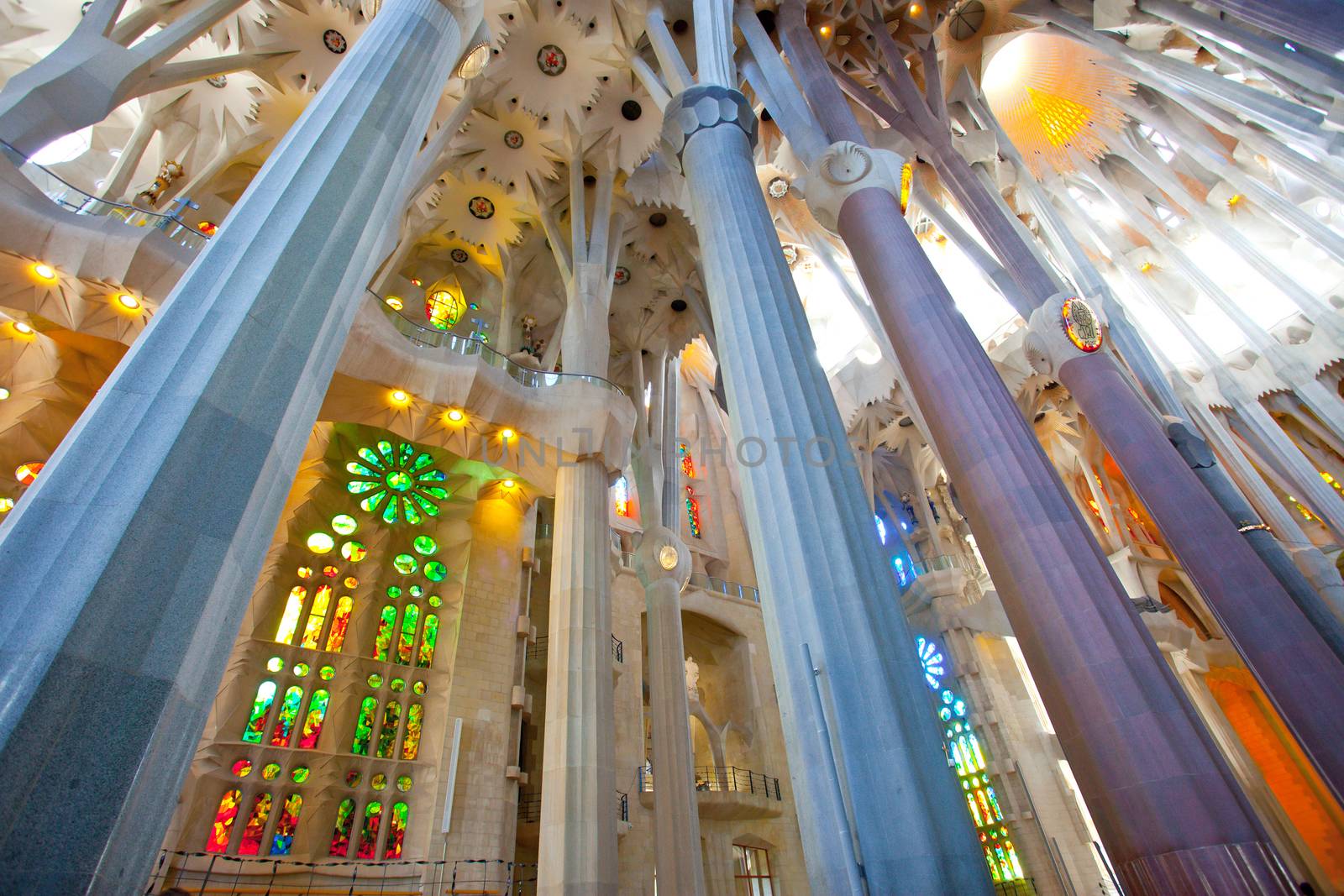 BARCELONA SPAIN – JUNE 13: "La Sagrada Familia", the cathedral designed by Gaudi, which is being build since 19 March 1882 with the donations of people, on JUNE 13, 2013 in Barcelona Spain, editorial use only