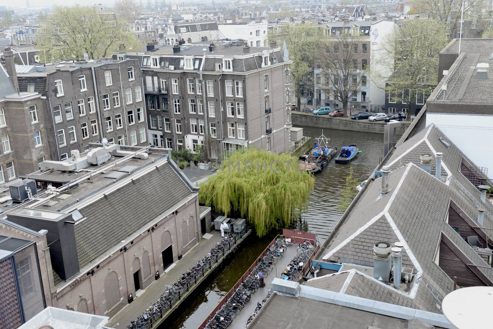 View over Amsterdam, the Netherlands. 