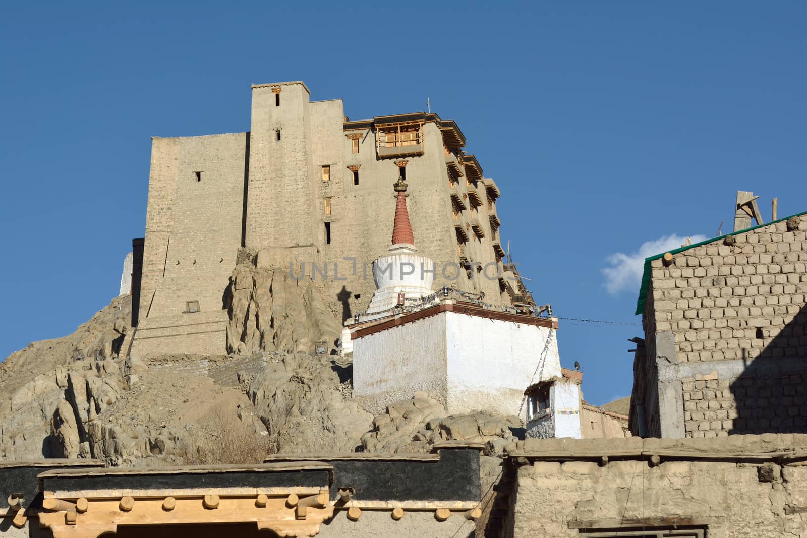 A stupa in the city of Leh by think4photop