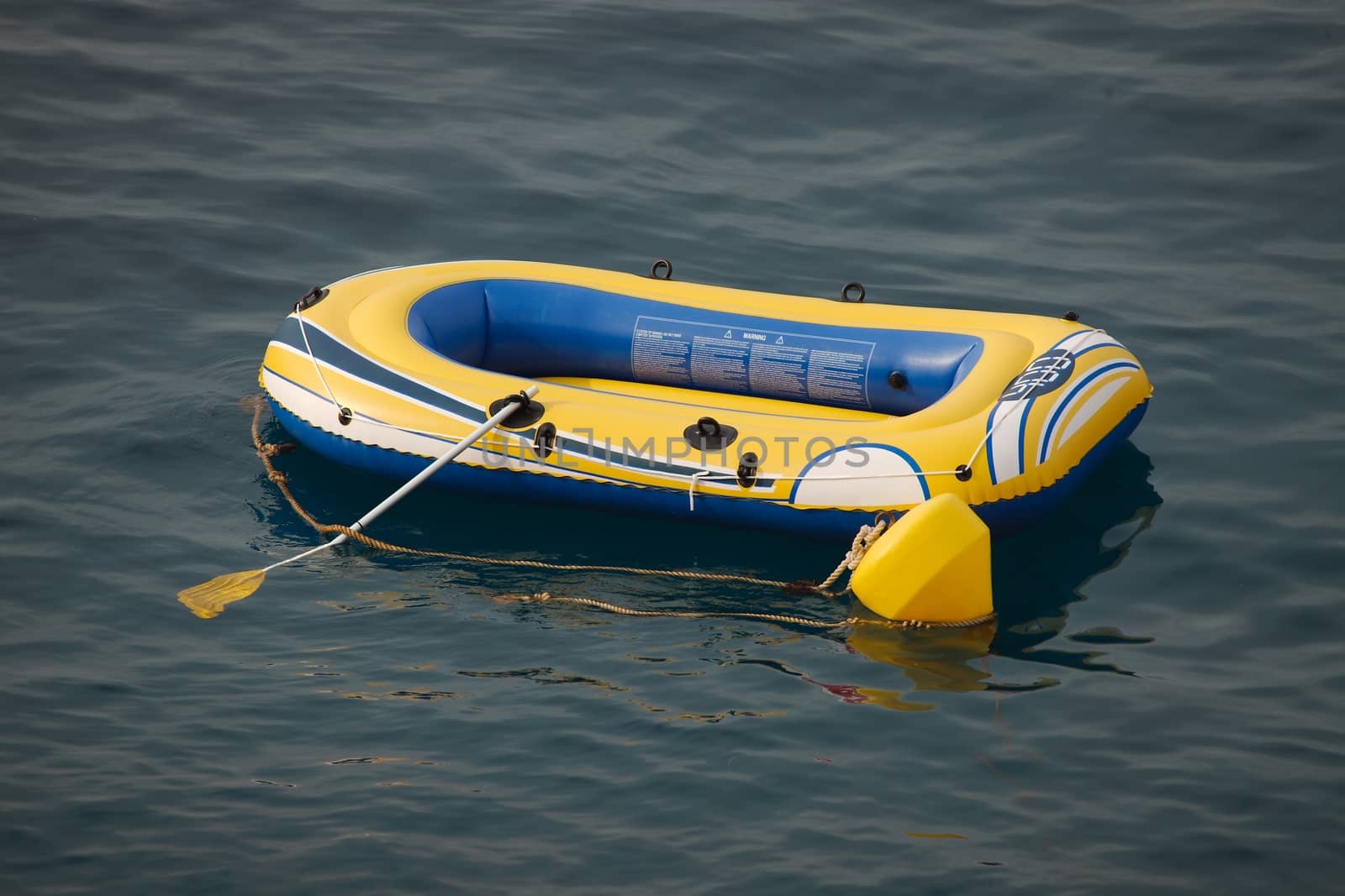 Inflatable boat on the water