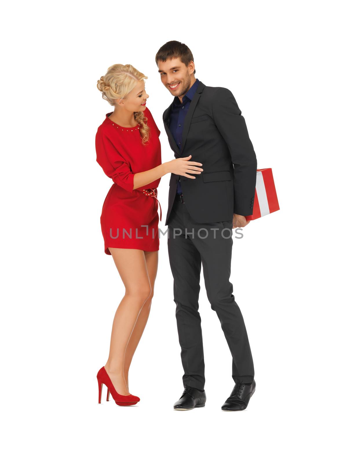 picture of man and woman with present