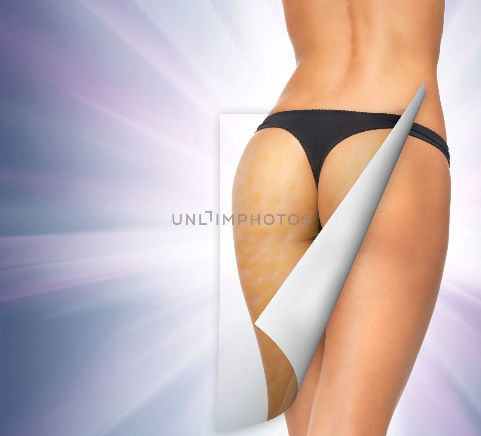 closeup picture of woman in cotton underwear showing skin cleanse concept