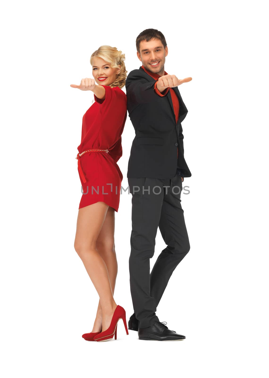 picture of man and woman showing thumbs up, down