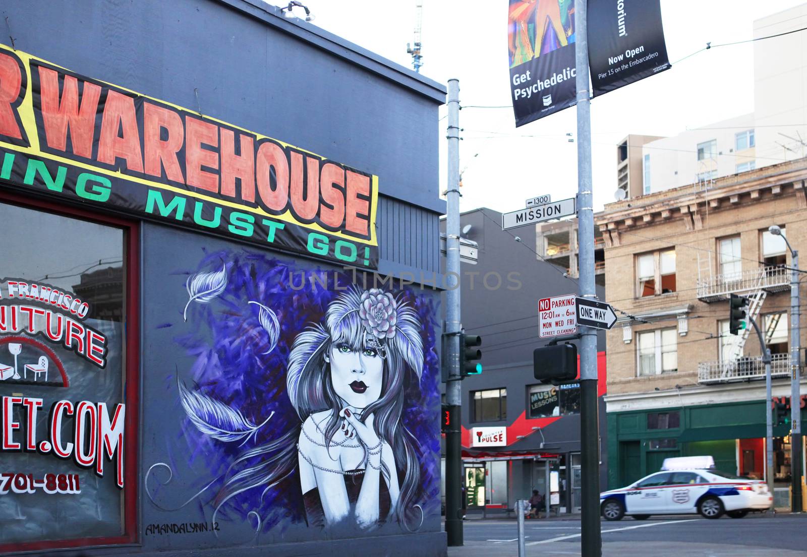 SAN FRANCISCO, CA - SEPTEMBER 28, 2013: Wall of graffiti in San Francisco, 28 September 2013, California