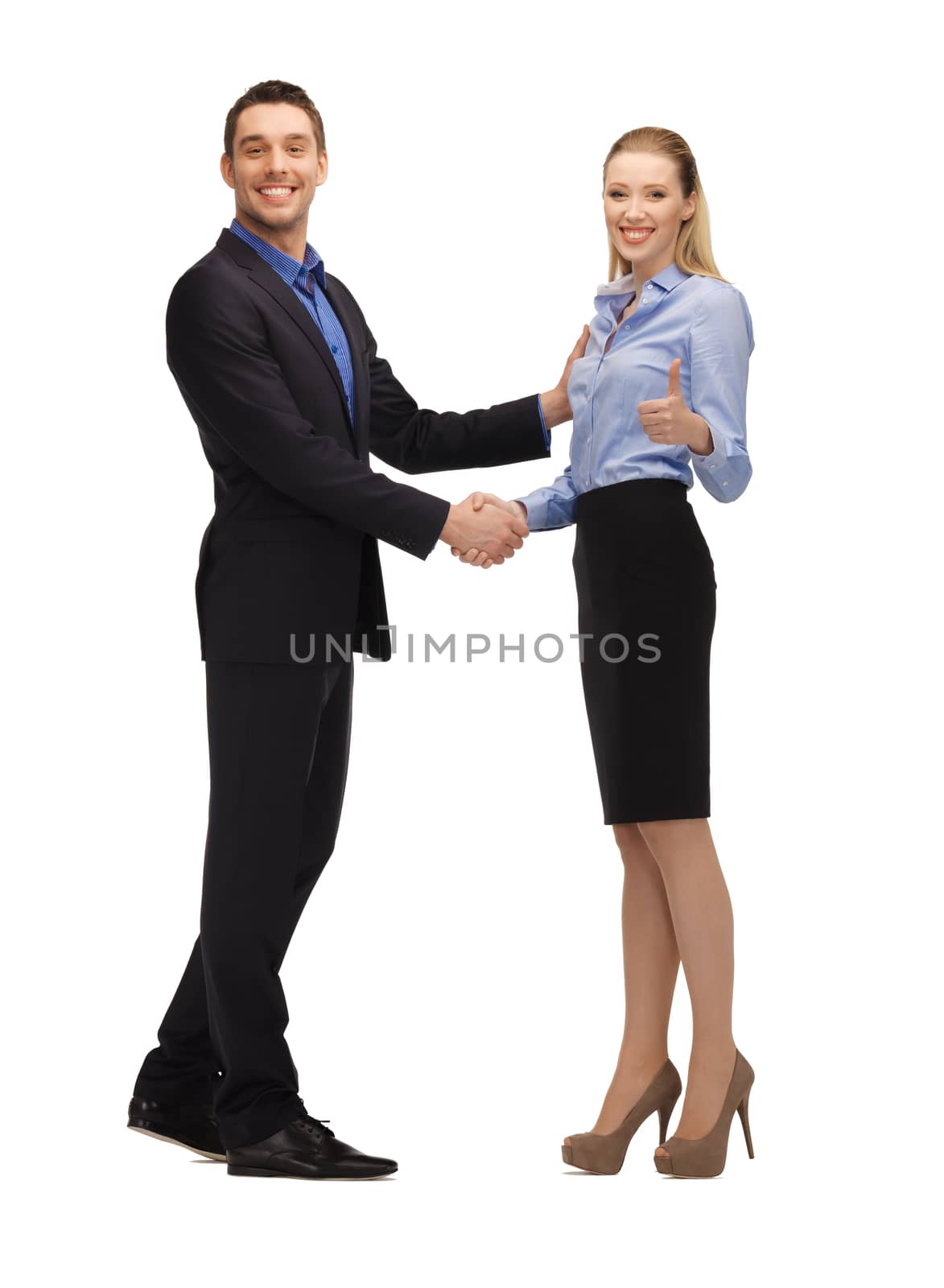 man and woman shaking their hands by dolgachov