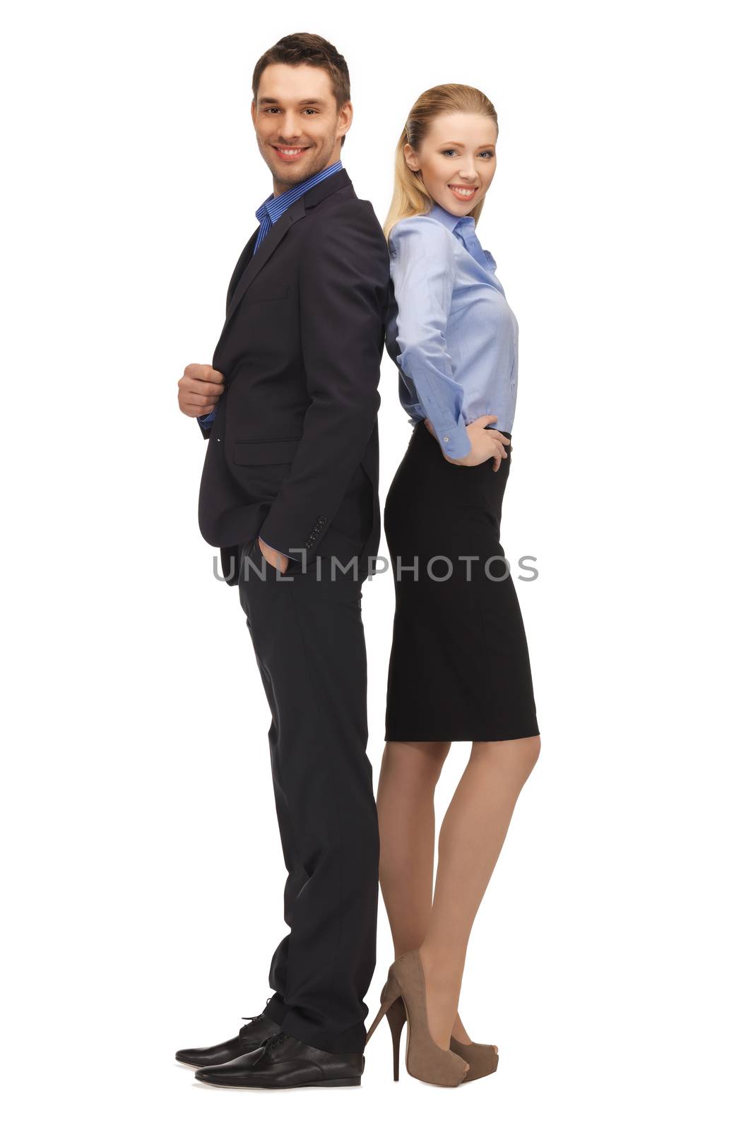 man and woman in formal clothes by dolgachov