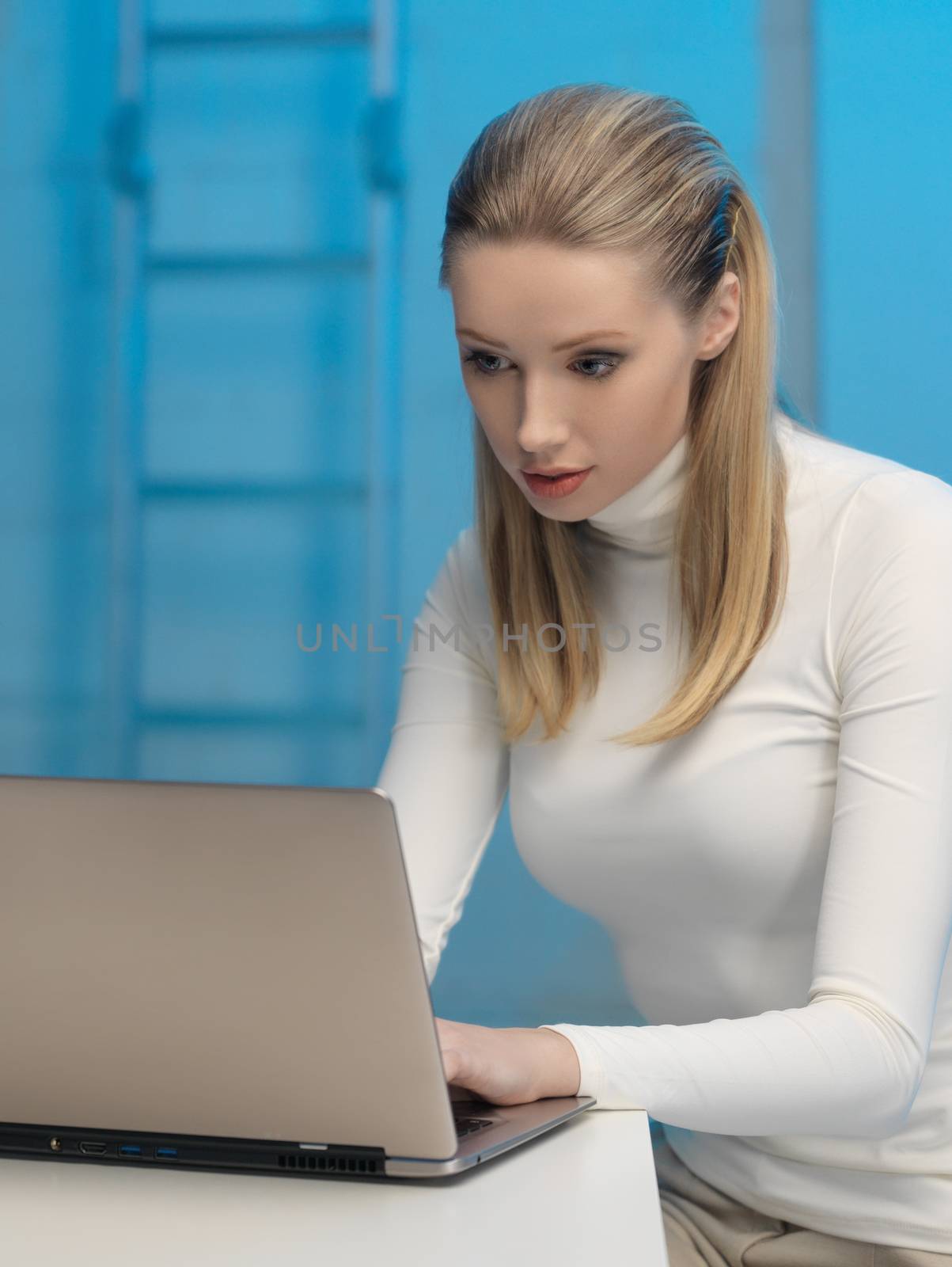 picture of woman in space laboratory