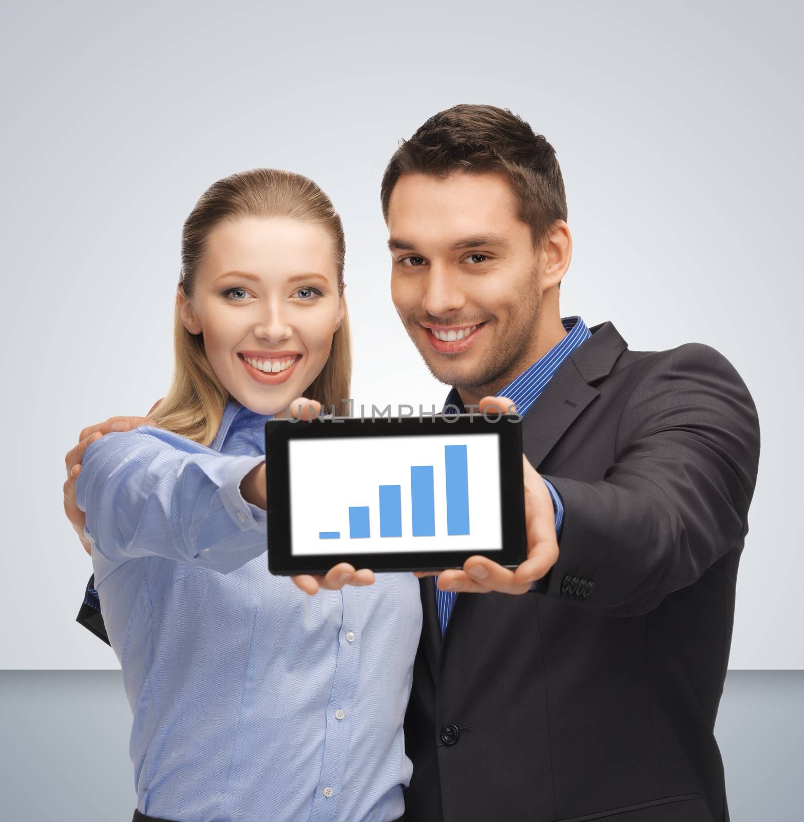 bright picture of man and woman with tablet pc