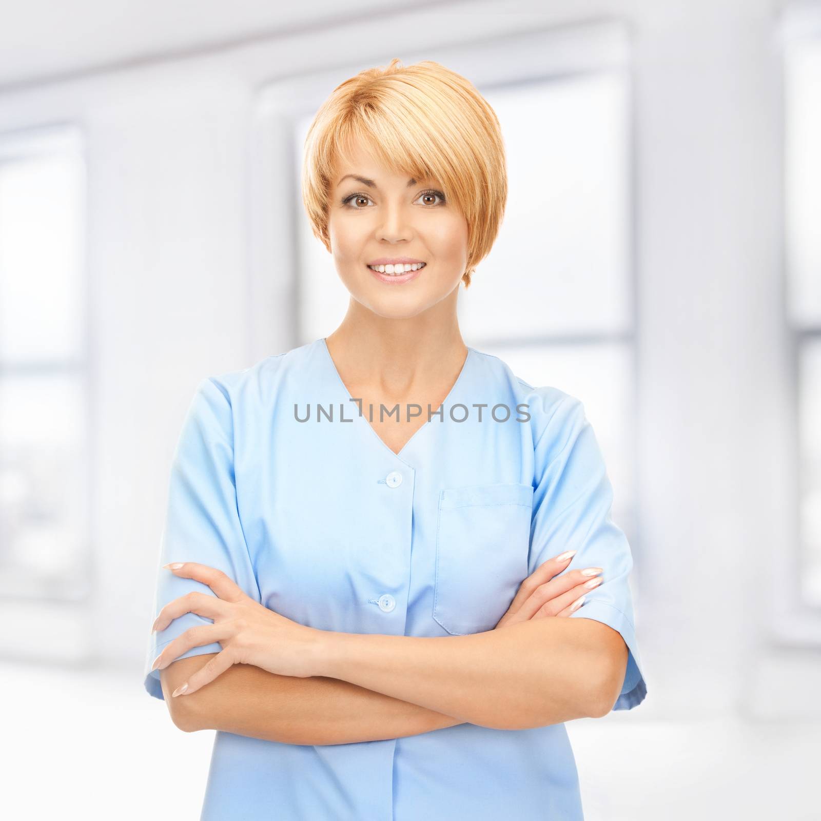 bright picture of attractive female doctor