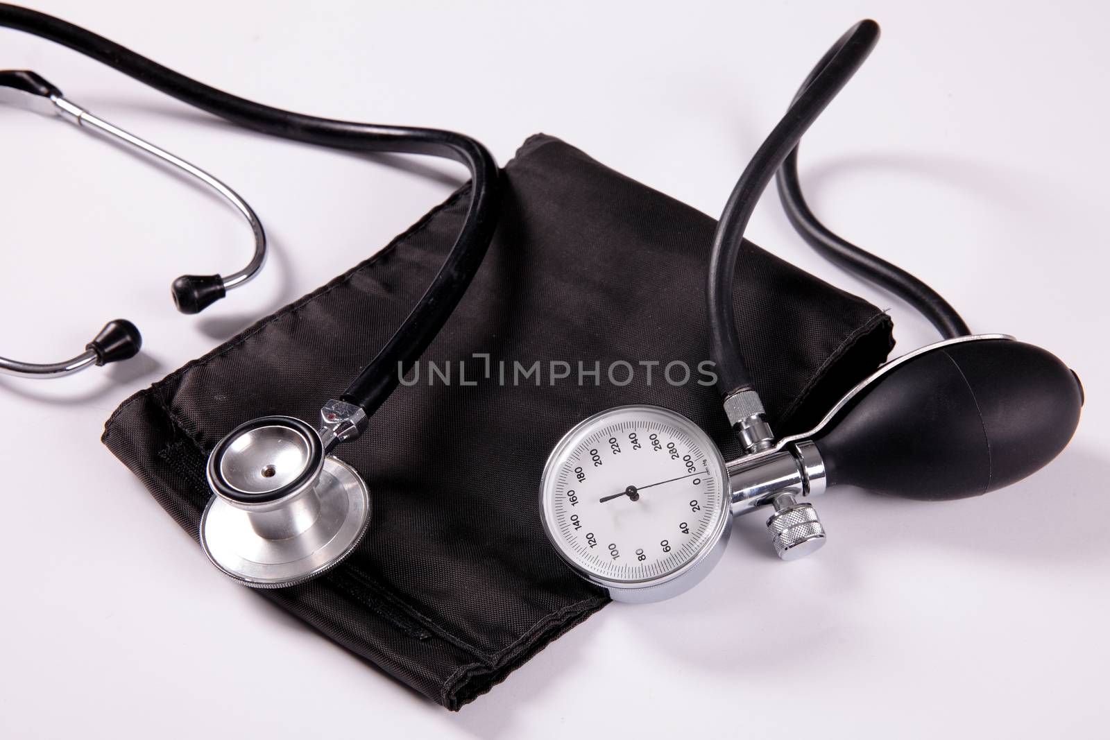 medical stethoscope on white background 