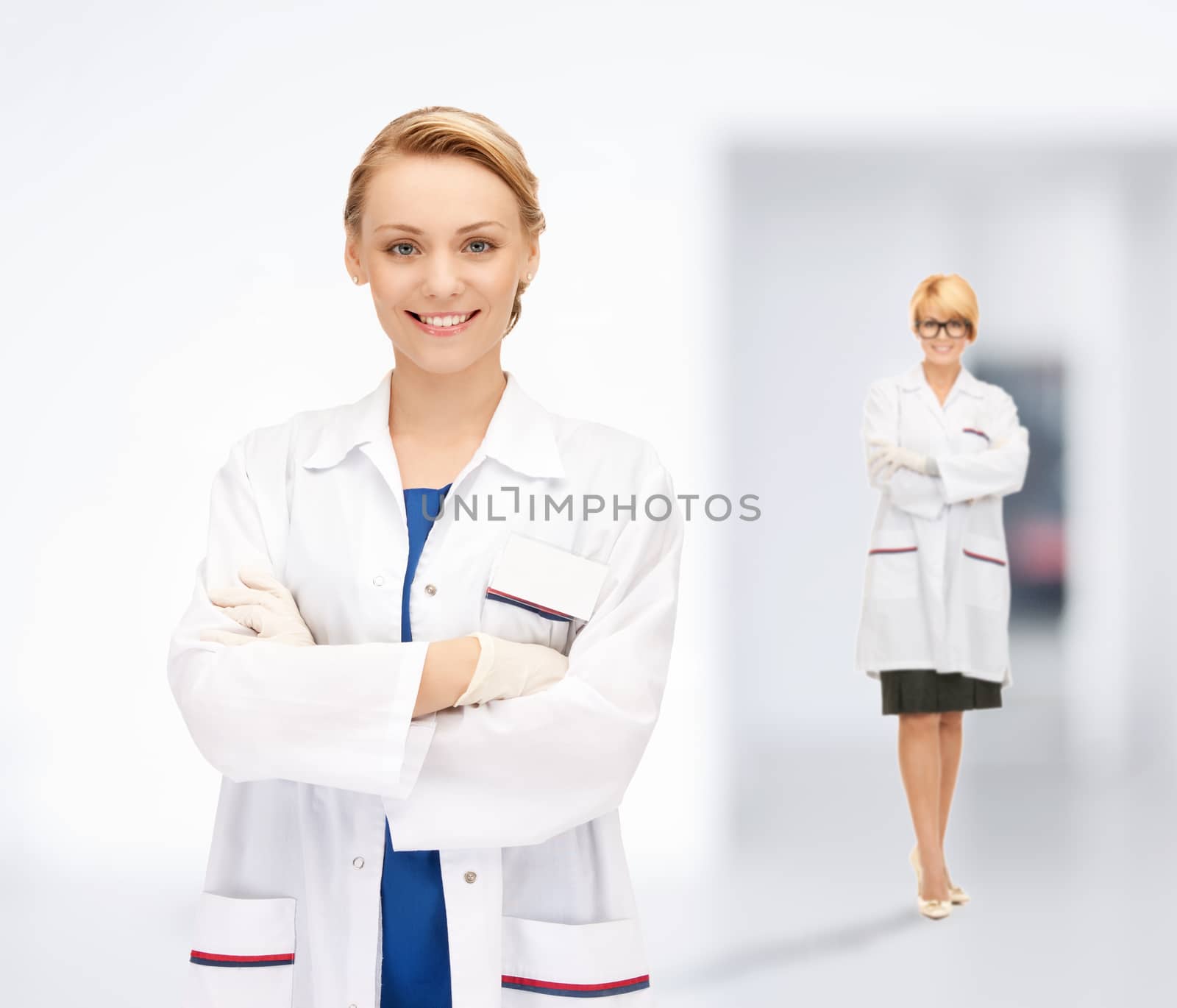 bright picture of two attractive female doctors