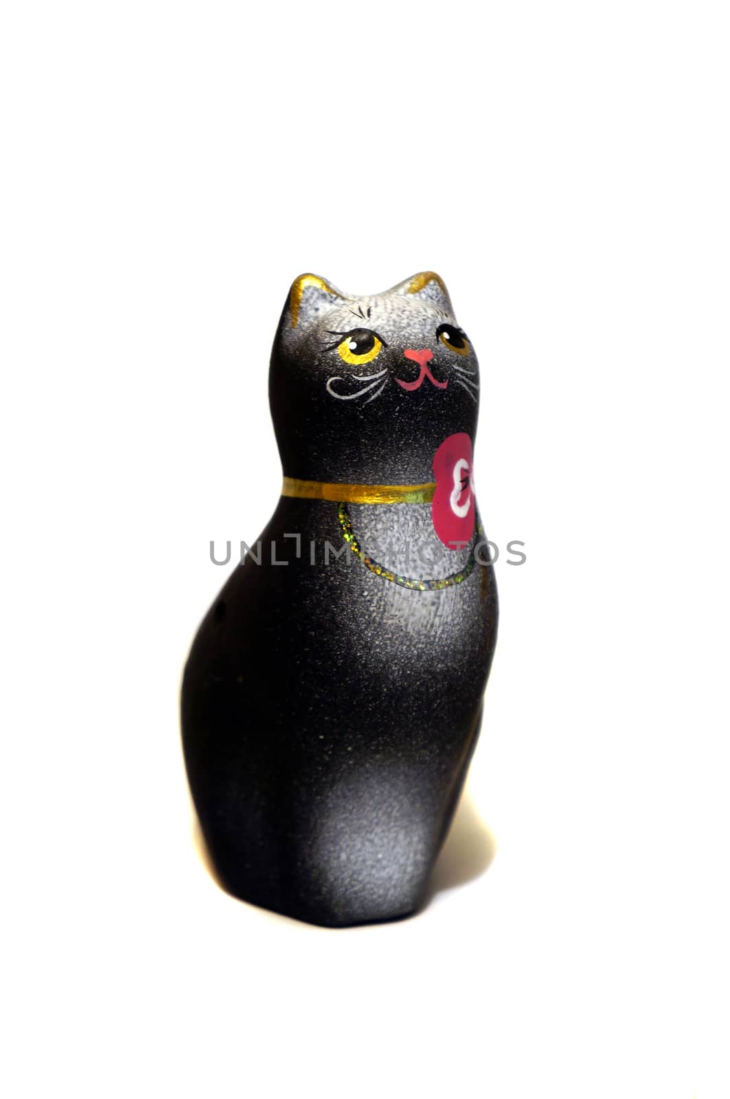  Black cat figurine from clay                              