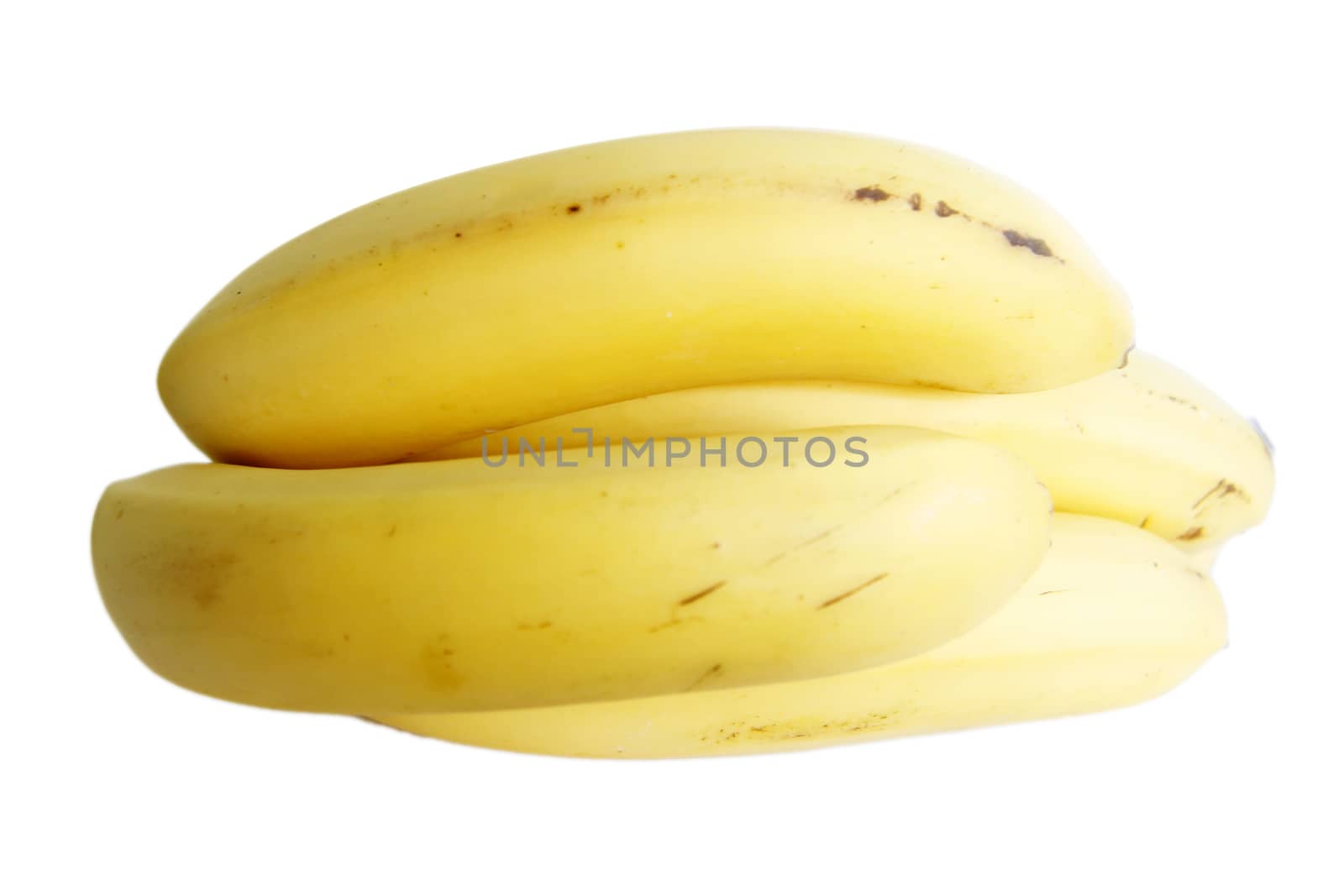 Bananas bunch laying isolated on the white background