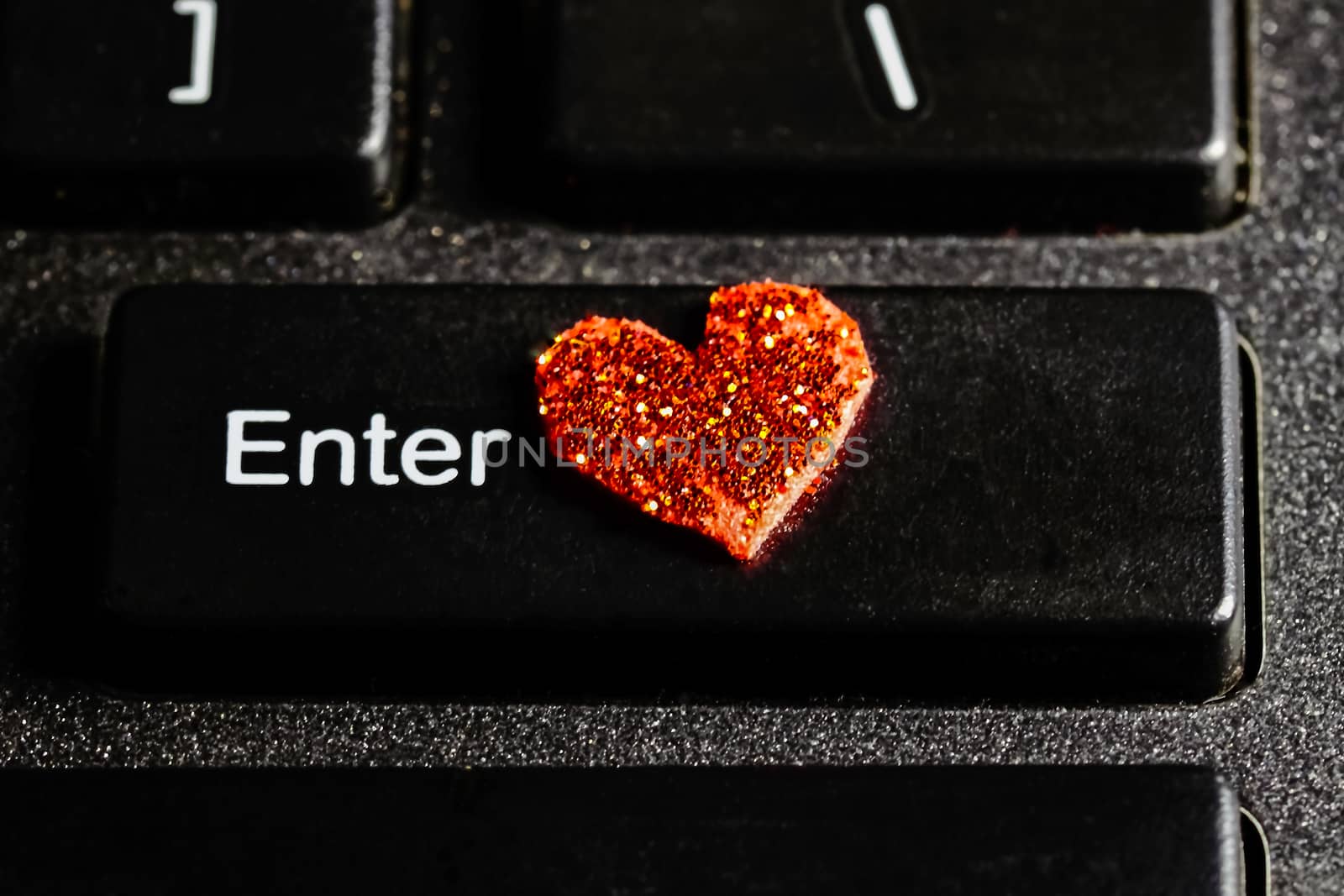 Enter computer keyboard key with red  heart symbol by giddavr