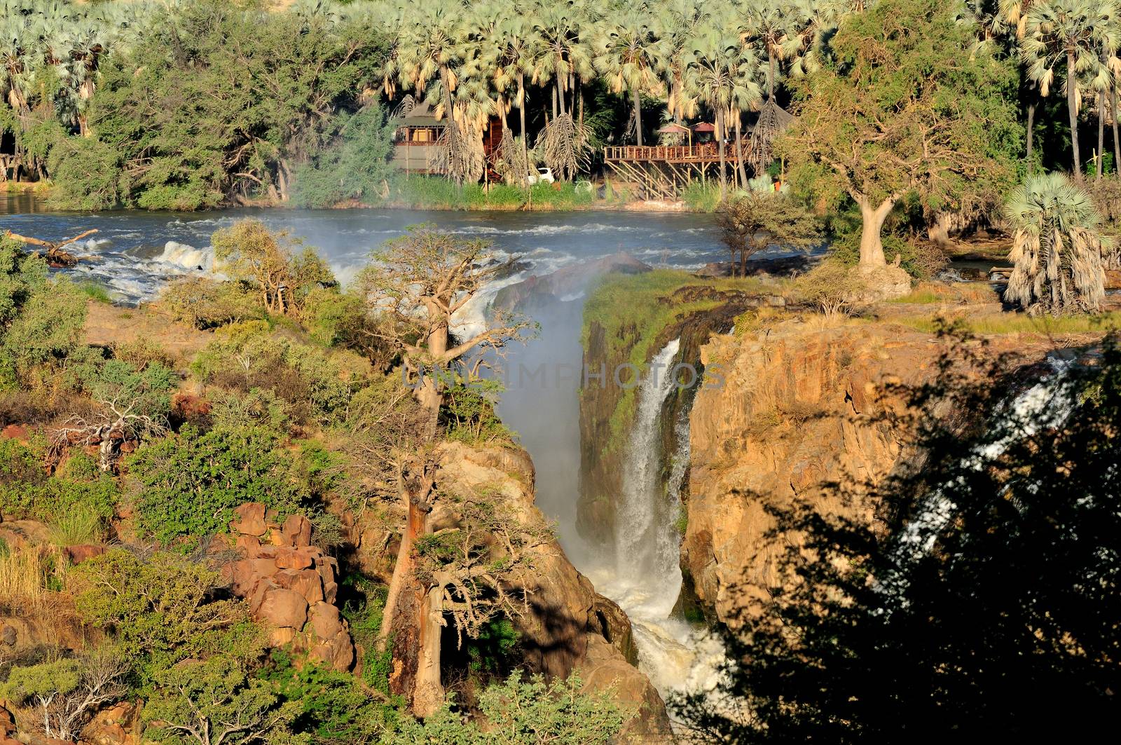 Small portion of the Epupa waterfalls in the Kunene river on the border of Angola and Namibia
